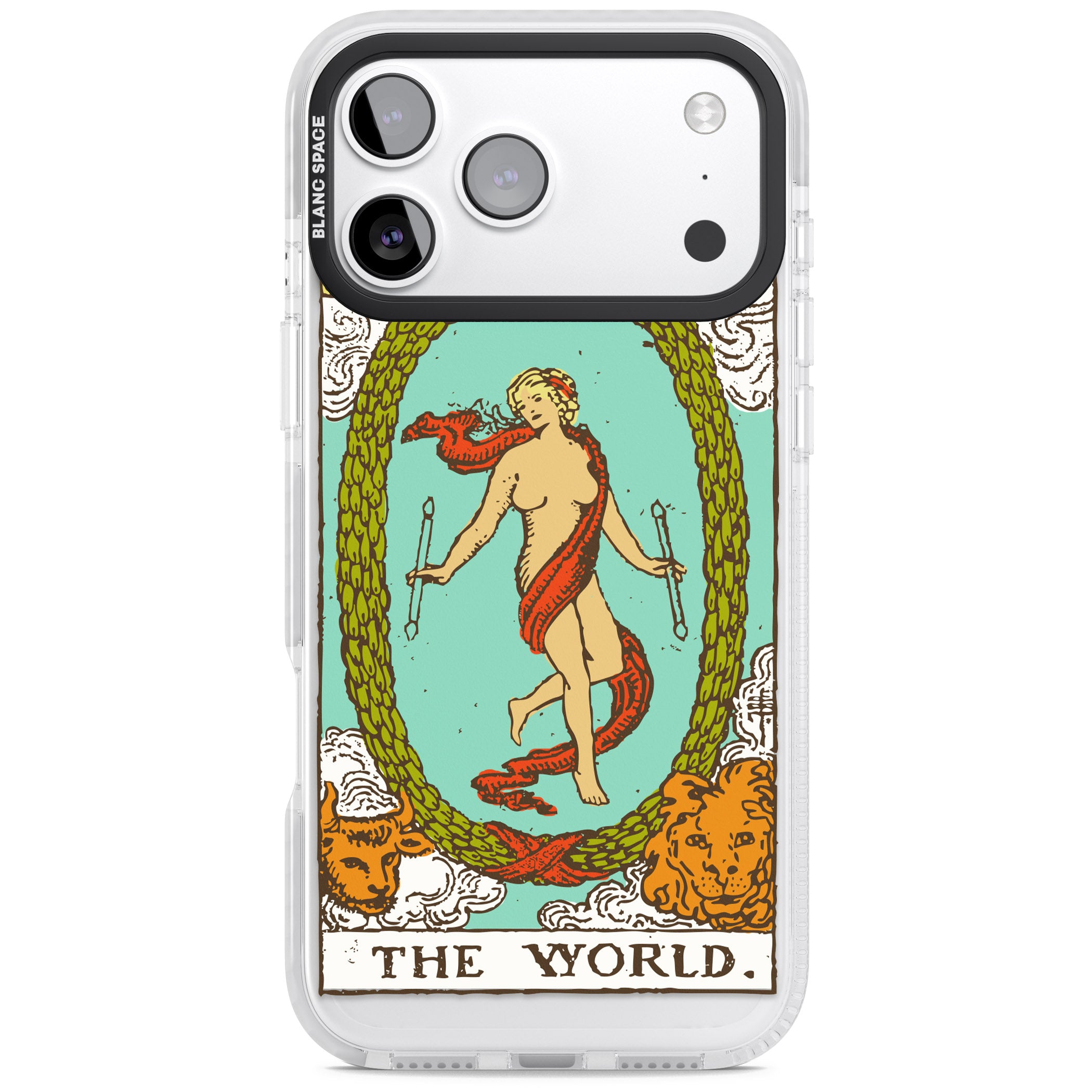 Personalised The World Tarot Card (Color) iPhone 17 Pro Max Impact Pro Clear Phone Case