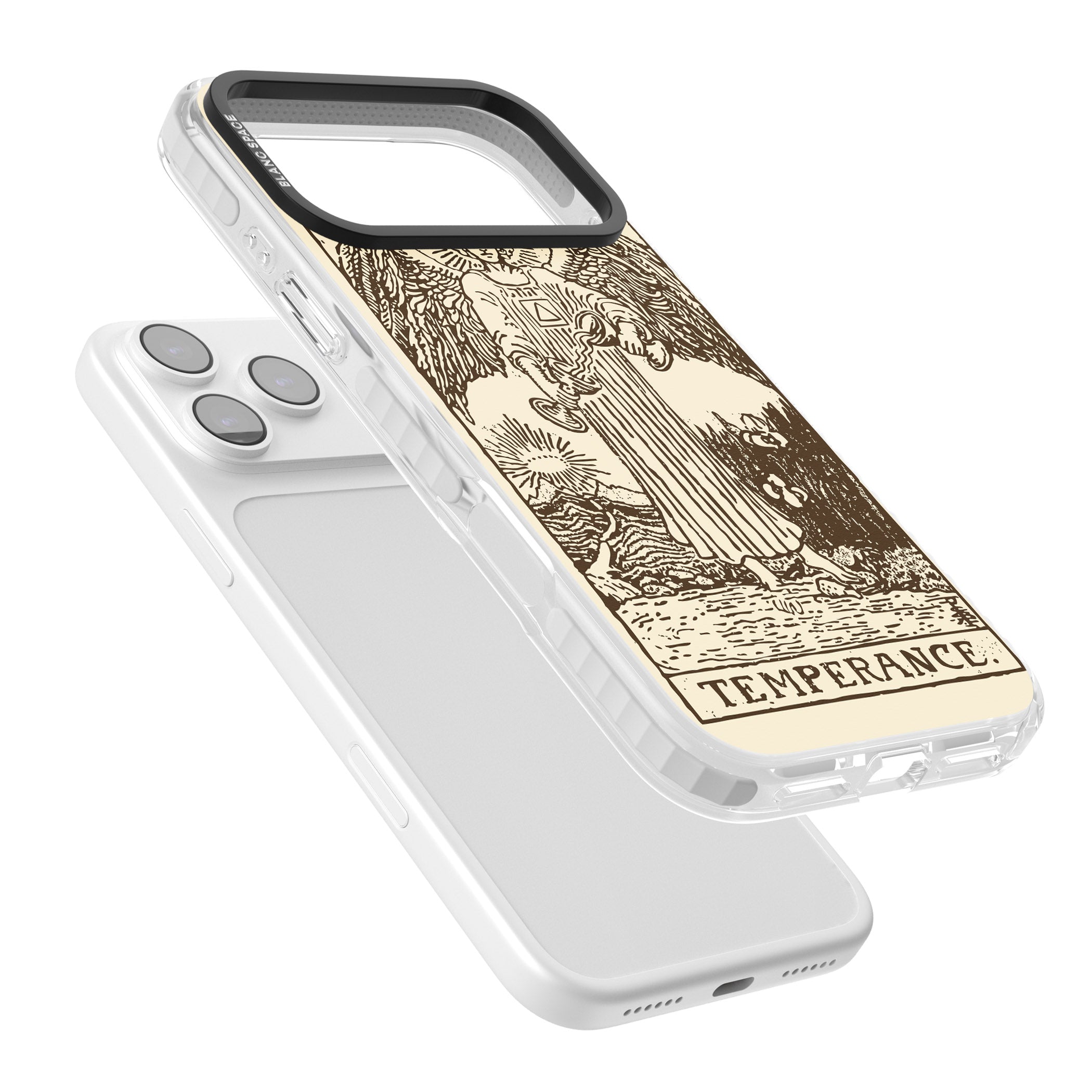 Personalised Temperance Tarot Card (Cream) iPhone 17 Pro Max Impact Pro Clear Phone Case Colours