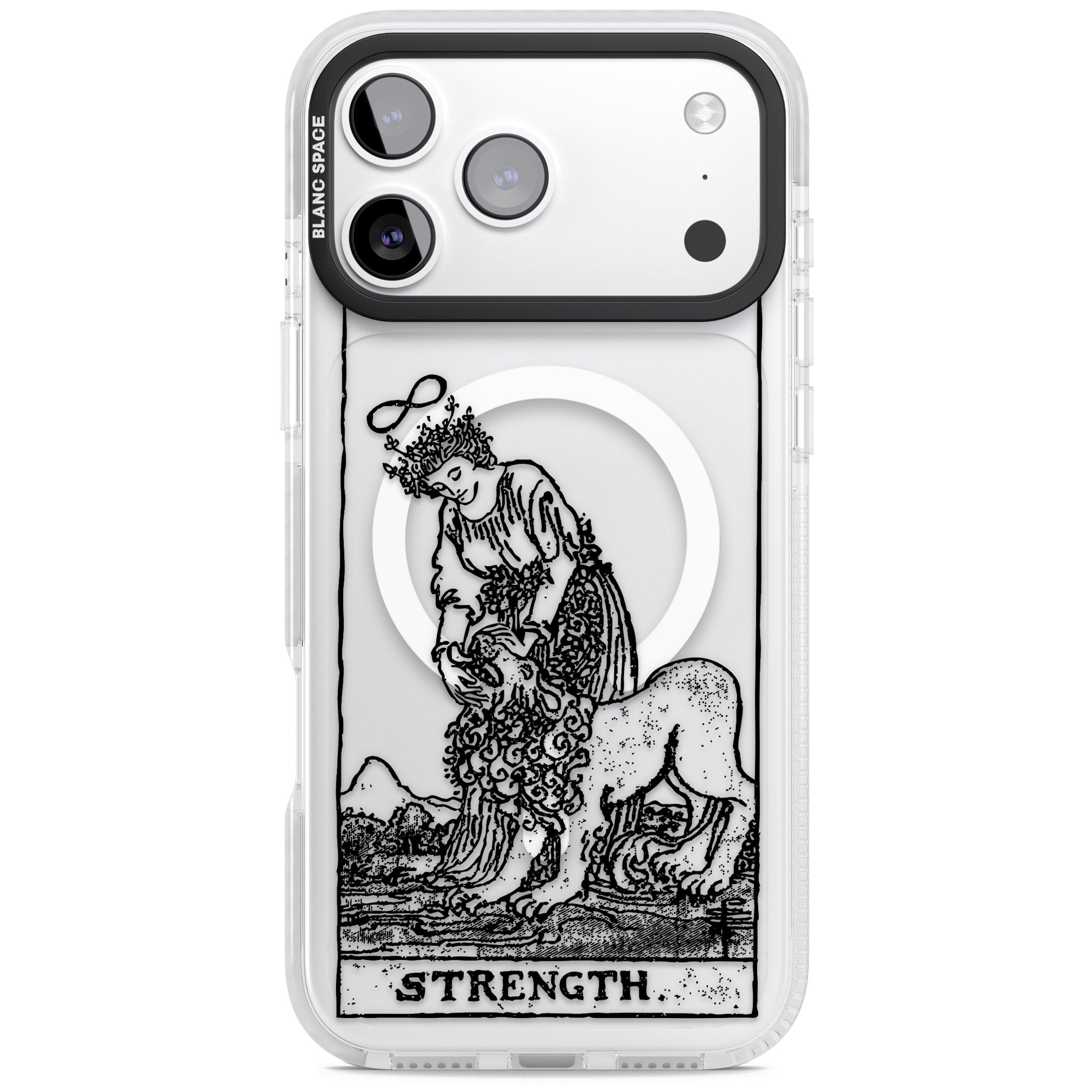 Personalised Strength Tarot Card (Clear) iPhone 17 Pro Max Impact Pro Clear Phone Case