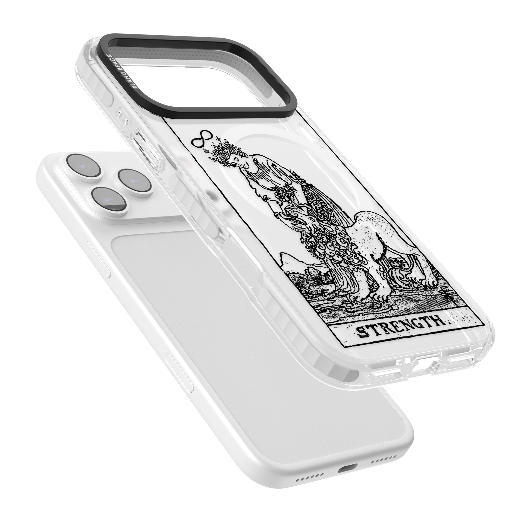 Personalised Strength Tarot Card (Clear) iPhone 17 Pro Max Impact Pro Clear Phone Case Colours