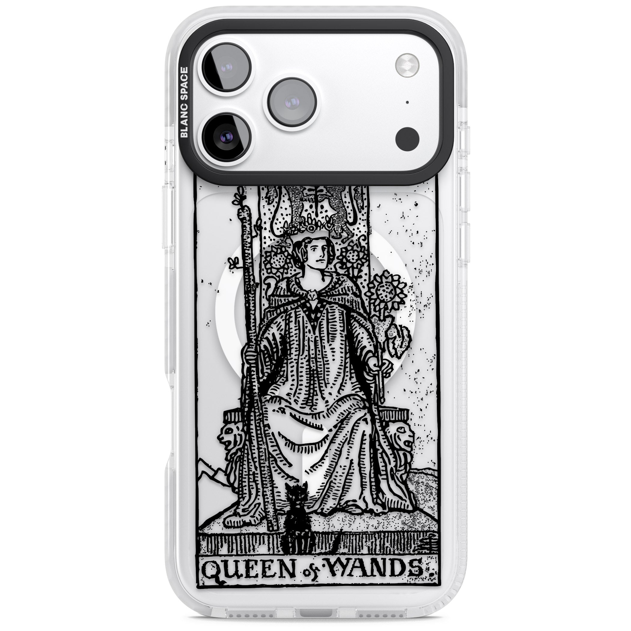 Personalised Queen Of Wands Tarot Card (Clear) iPhone 17 Pro Max Impact Pro Clear Phone Case