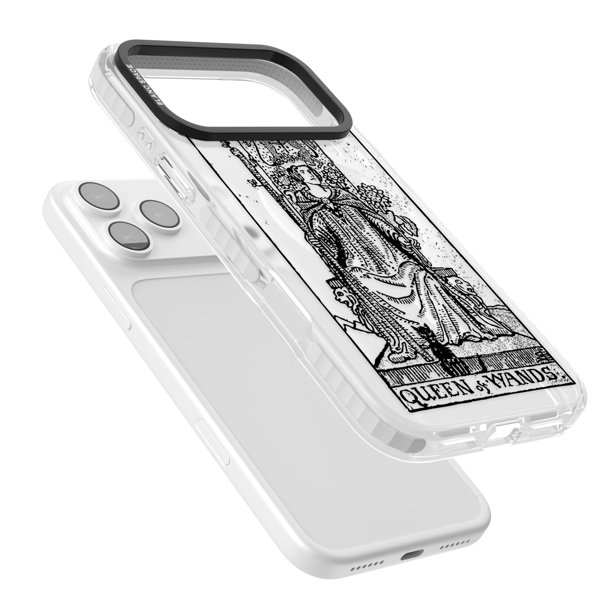 Personalised Queen Of Wands Tarot Card (Clear) iPhone 17 Pro Max Impact Pro Clear Phone Case Colours
