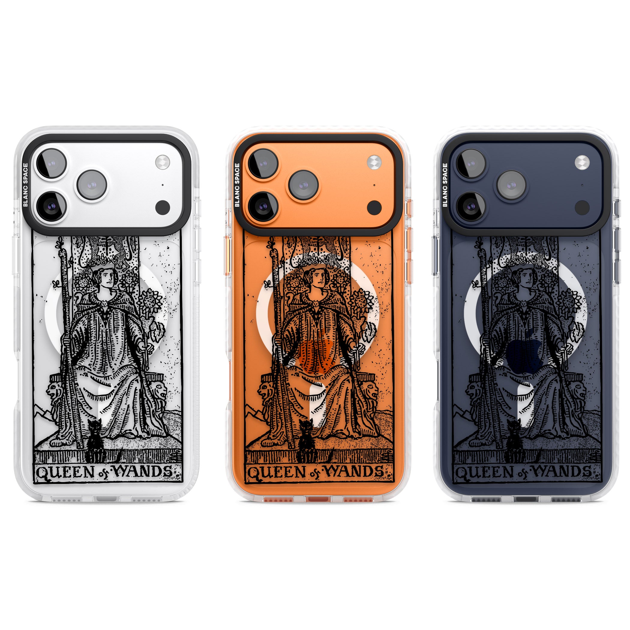 Personalised Queen Of Wands Tarot Card (Clear) iPhone 17 Pro Impact Pro Clear Phone Case APT Impact Protection