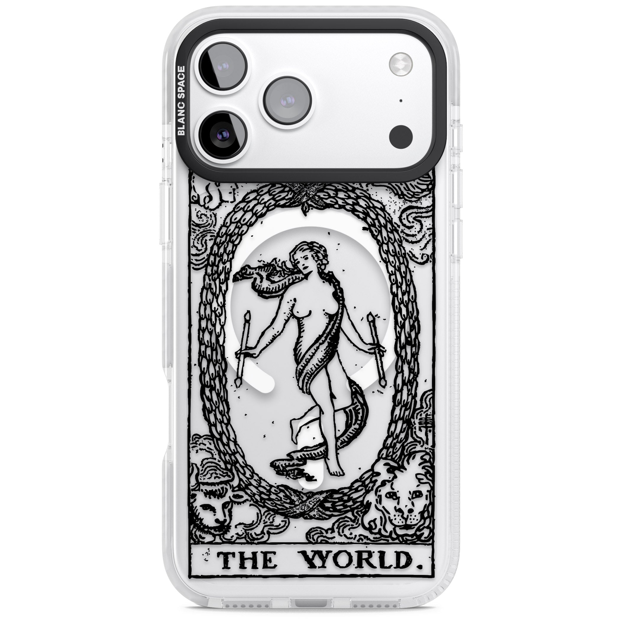 Personalised The World Tarot Card (Clear) iPhone 17 Pro Max Impact Pro Clear Phone Case