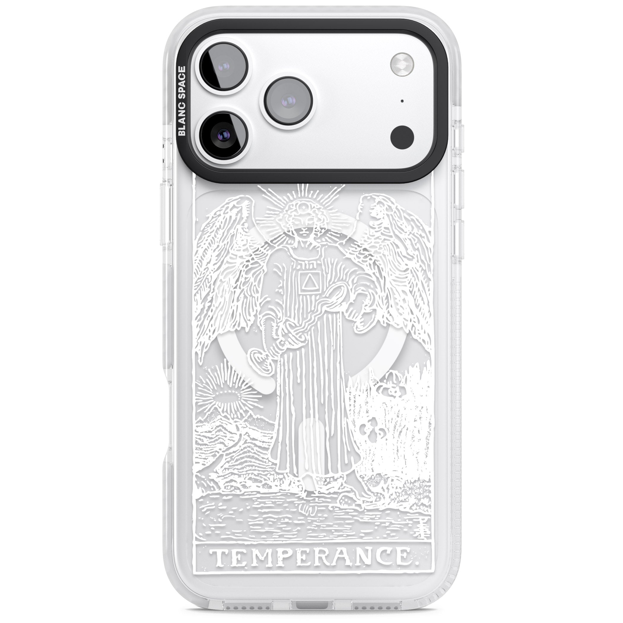 Personalised Temperance Tarot Card (White) iPhone 17 Pro Max Impact Pro Clear Phone Case