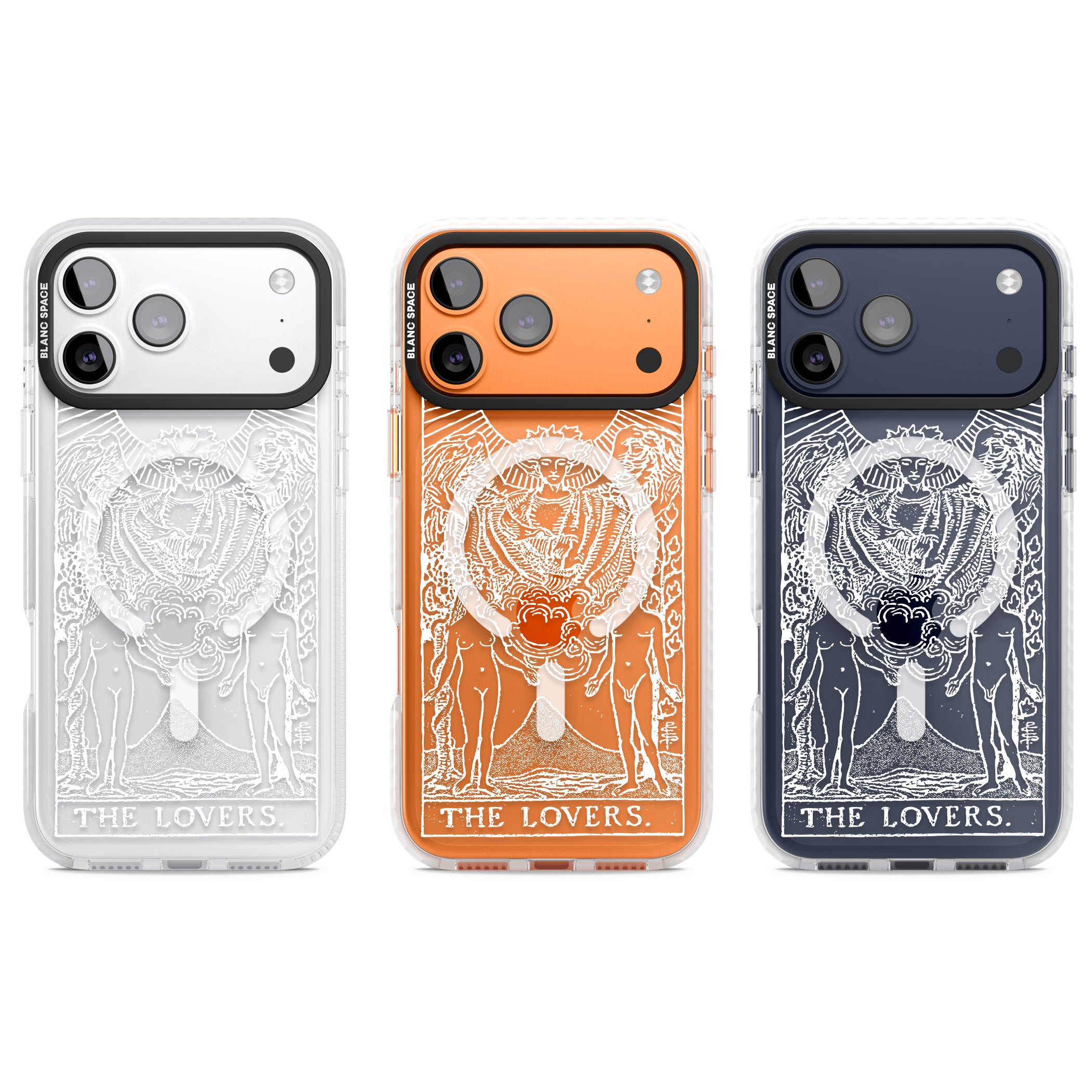 Personalised The Lovers Tarot Card (White) iPhone 17 Pro Impact Pro Clear Phone Case APT Impact Protection