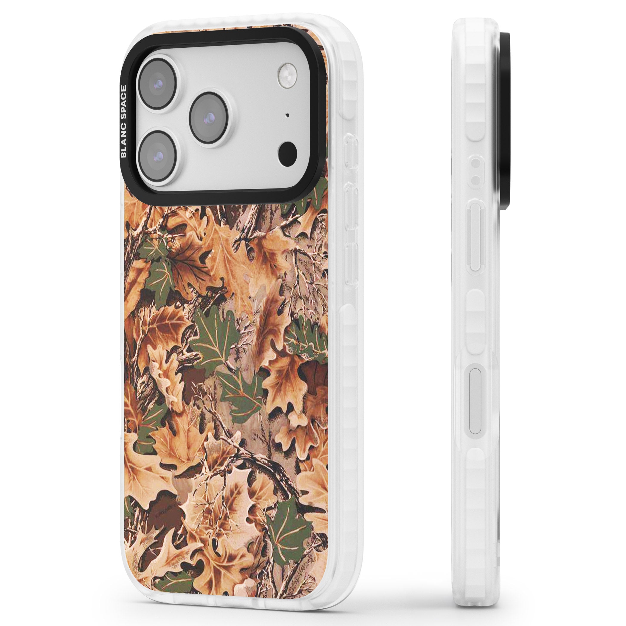 Realtree Camo iPhone 17 Pro Max Impact Pro Clear Phone Case Side Profile