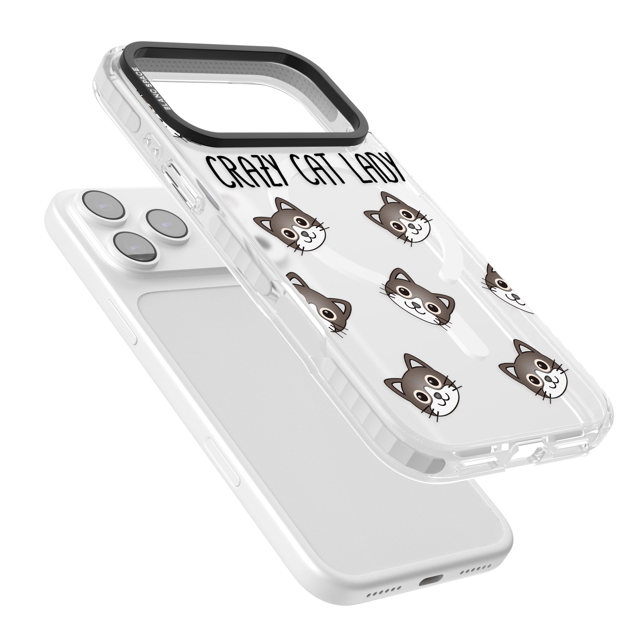 Crazy Cat Lady iPhone 17 Pro Max Impact Pro Clear Phone Case Colours