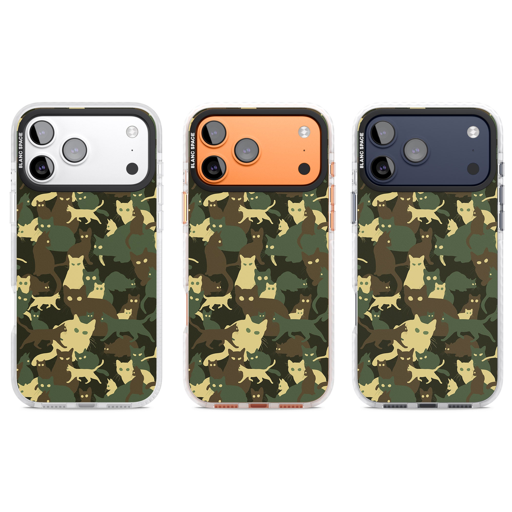 Forest Cat Camo iPhone 17 Pro Impact Pro Clear Phone Case APT Impact Protection