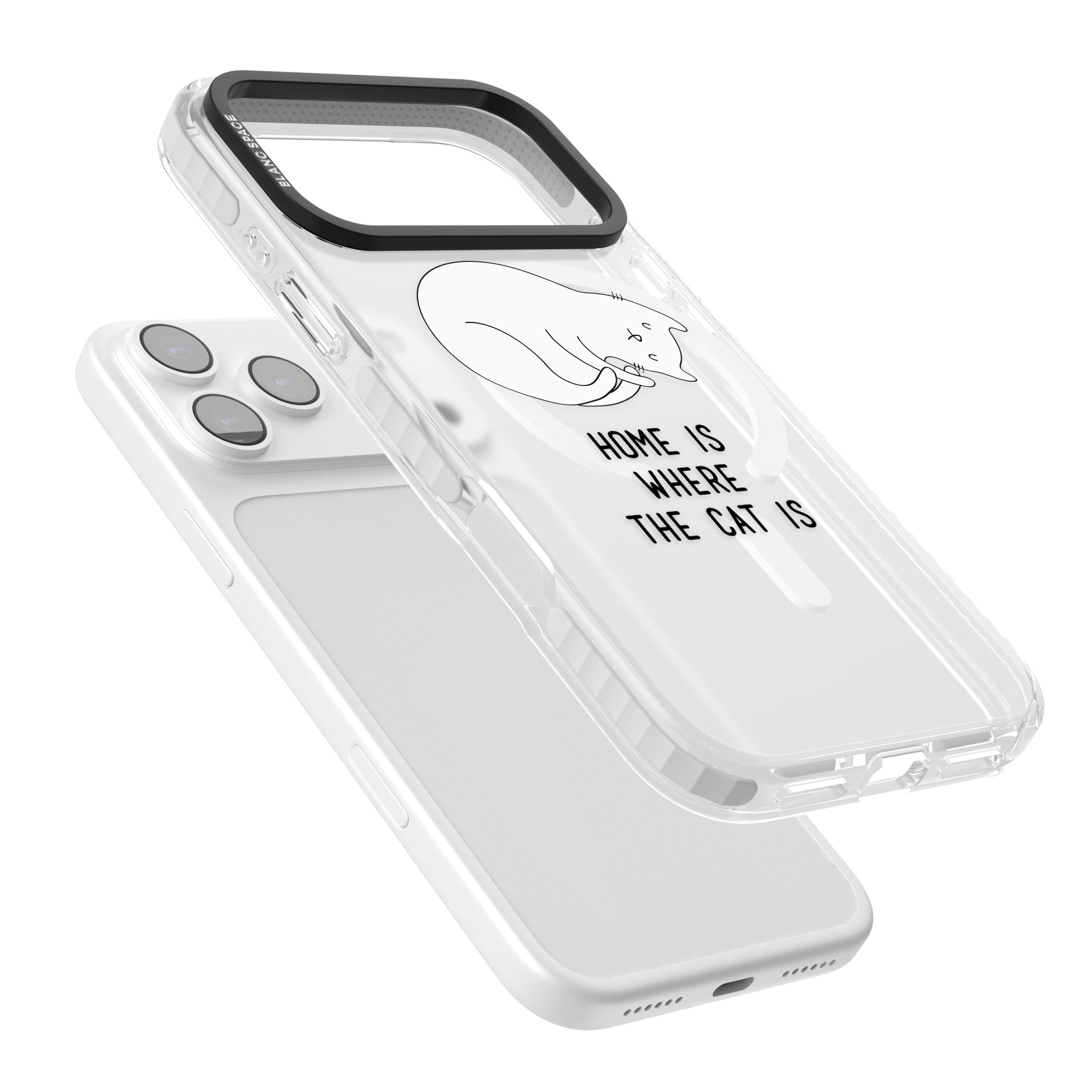 Home Is Where The Cat Is iPhone 17 Pro Max Impact Pro Clear Phone Case Colours
