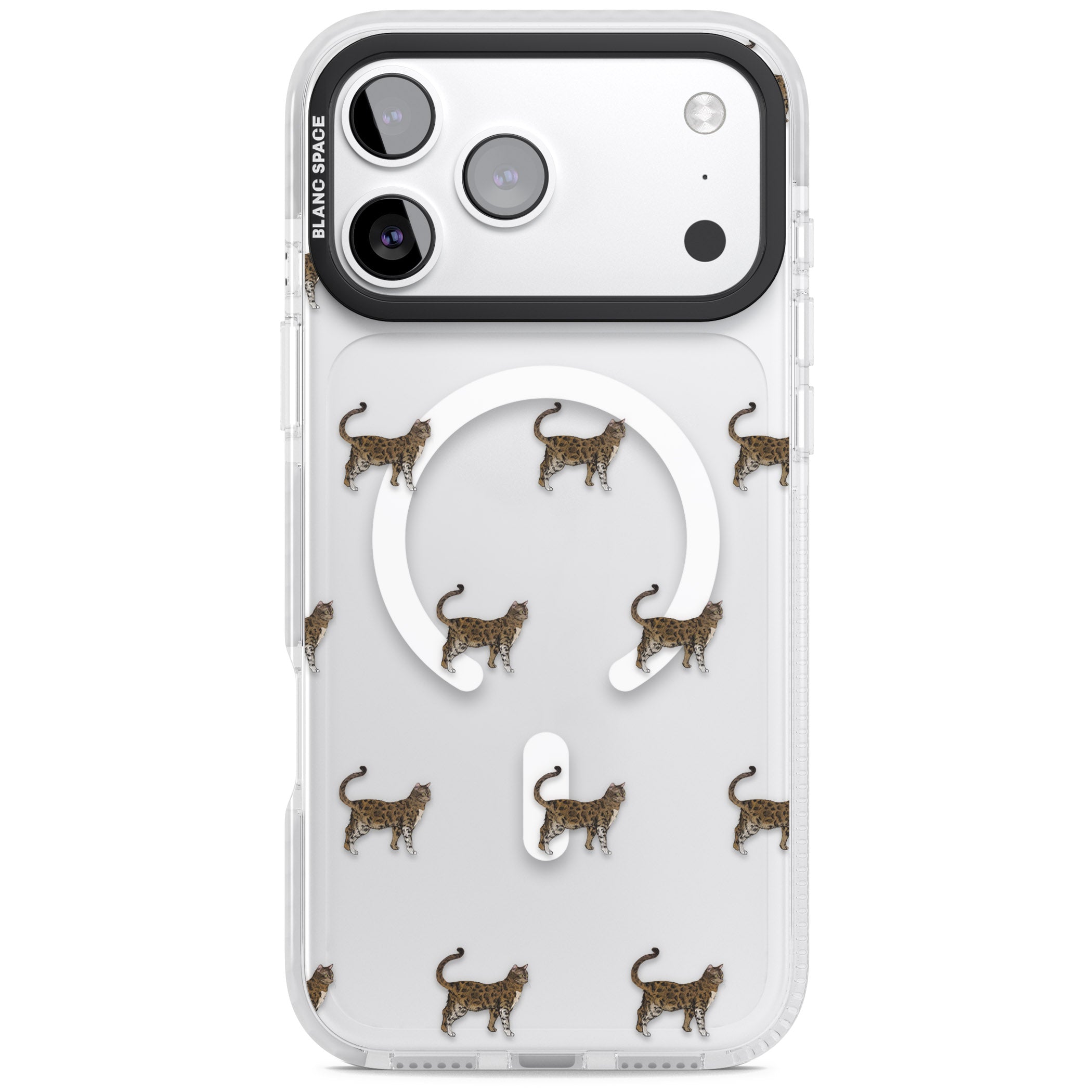 Bengal Cat Pattern iPhone 17 Pro Max Impact Pro Clear Phone Case