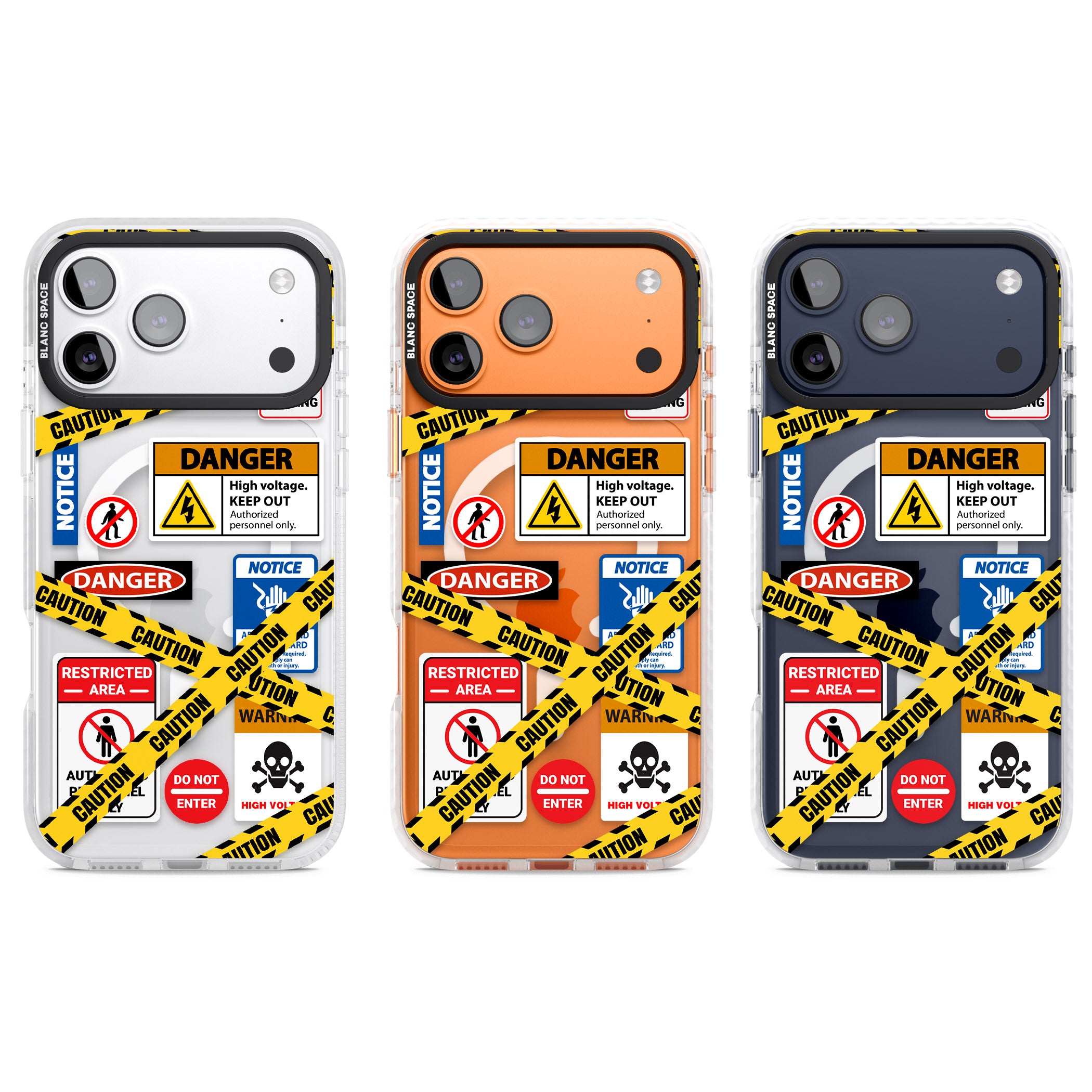 Caution Sign iPhone 17 Pro Impact Pro Clear Phone Case APT Impact Protection