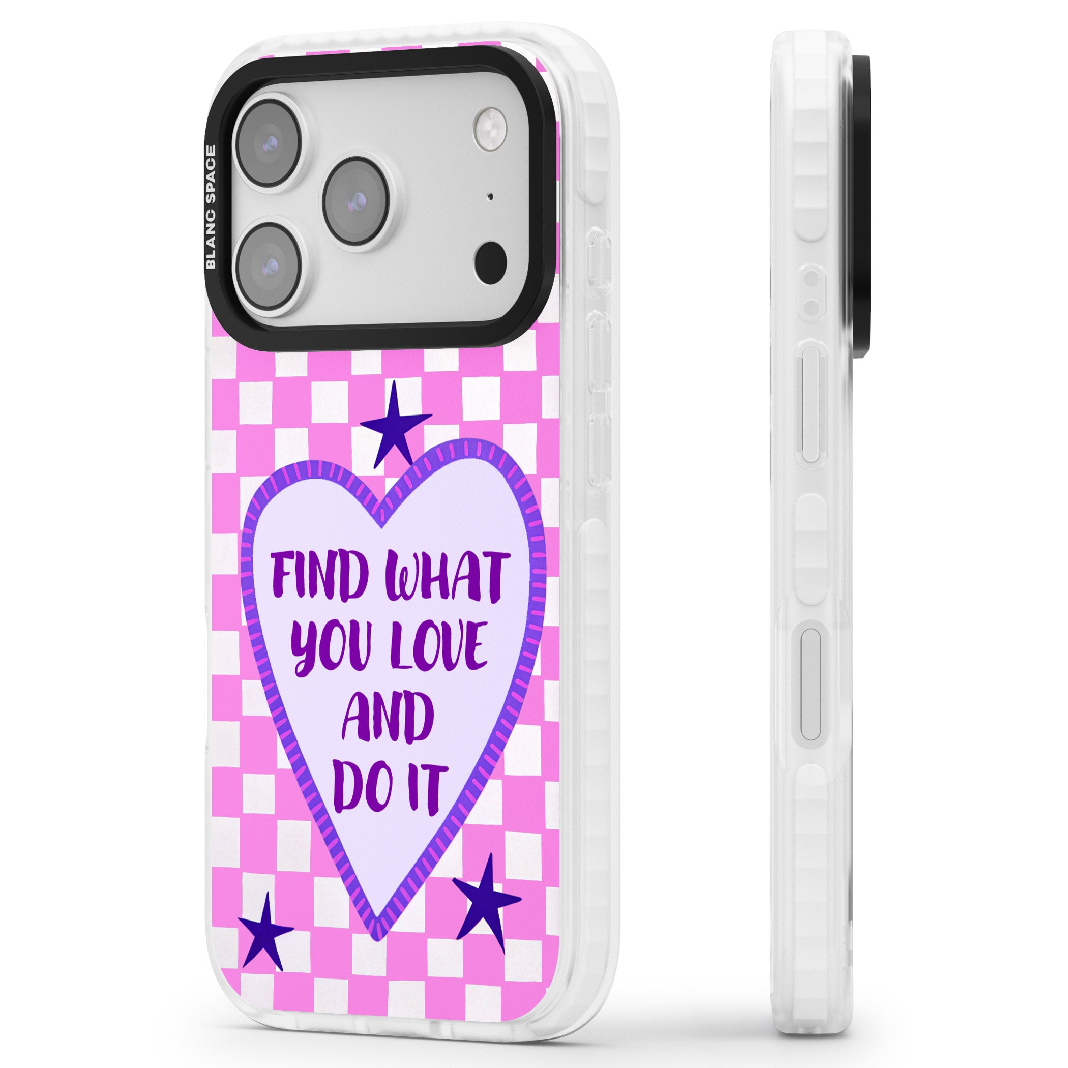 Find What You Love iPhone 17 Pro Max Impact Pro Clear Phone Case Side Profile