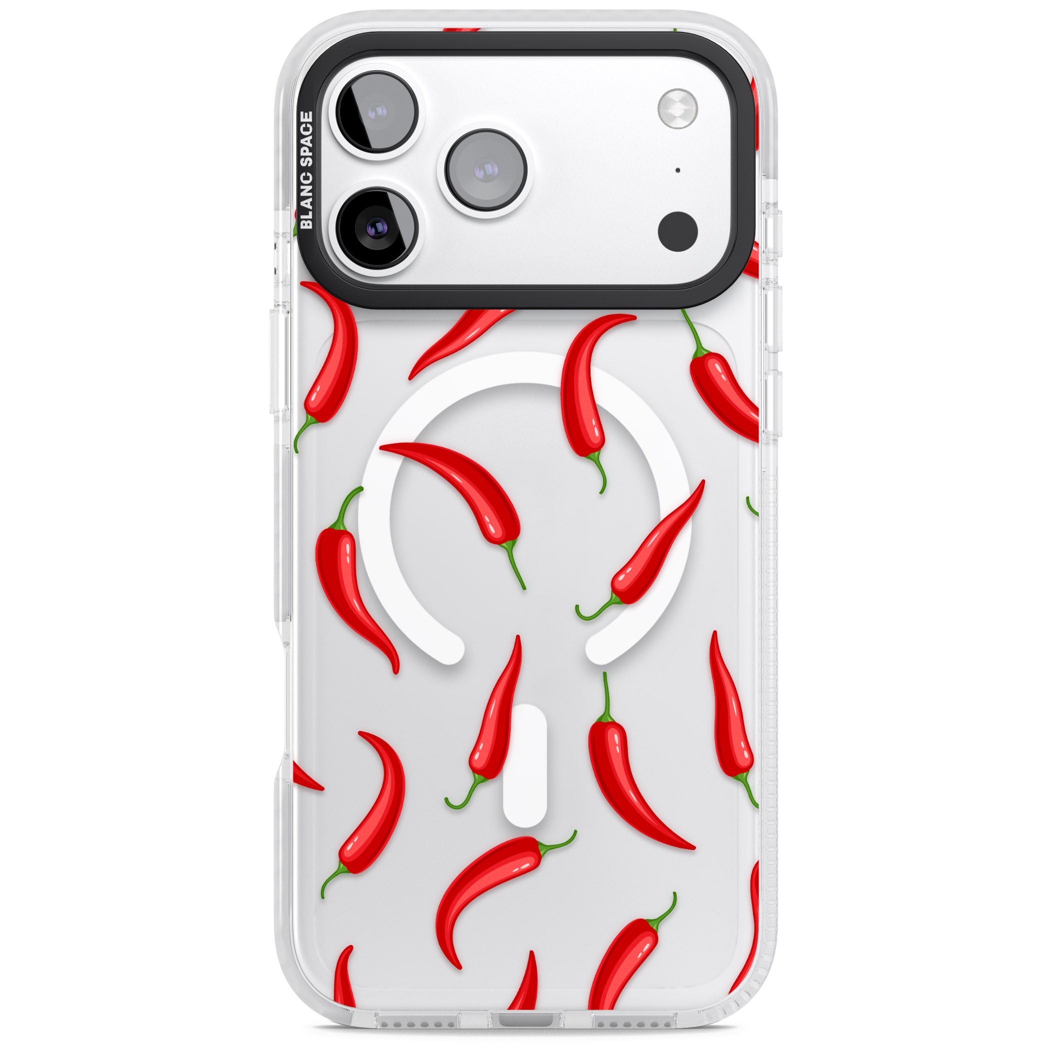 Chilli Pattern iPhone 17 Pro Max Impact Pro Clear Phone Case