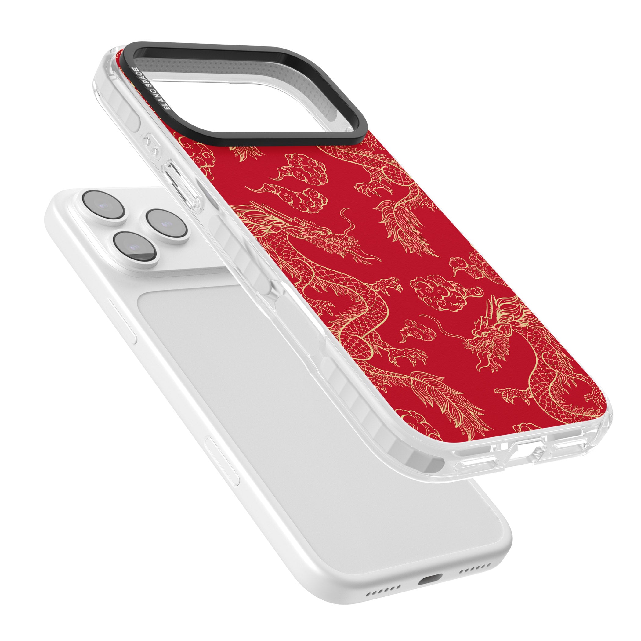 Red And Gold Dragon Pattern iPhone 17 Pro Max Impact Pro Clear Phone Case Colours