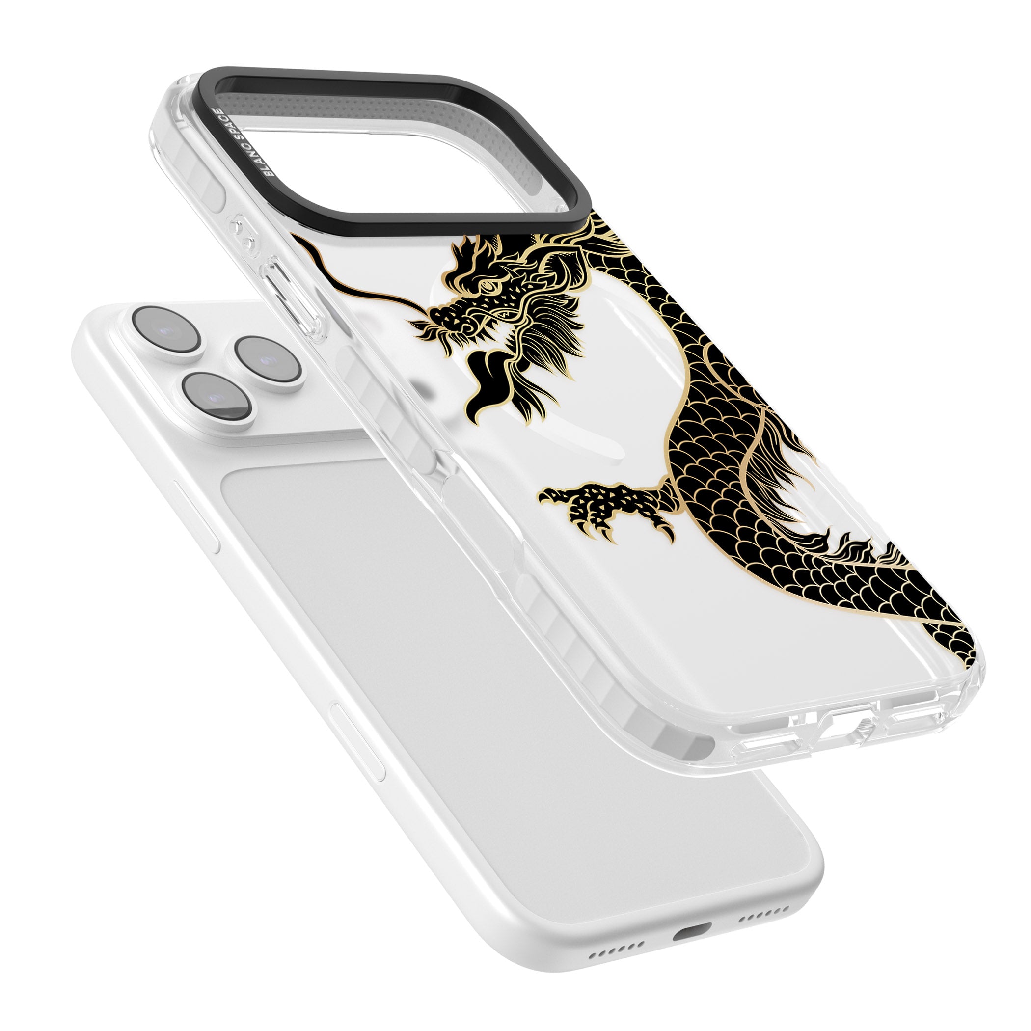 Large Black Dragon iPhone 17 Pro Max Impact Pro Clear Phone Case Colours
