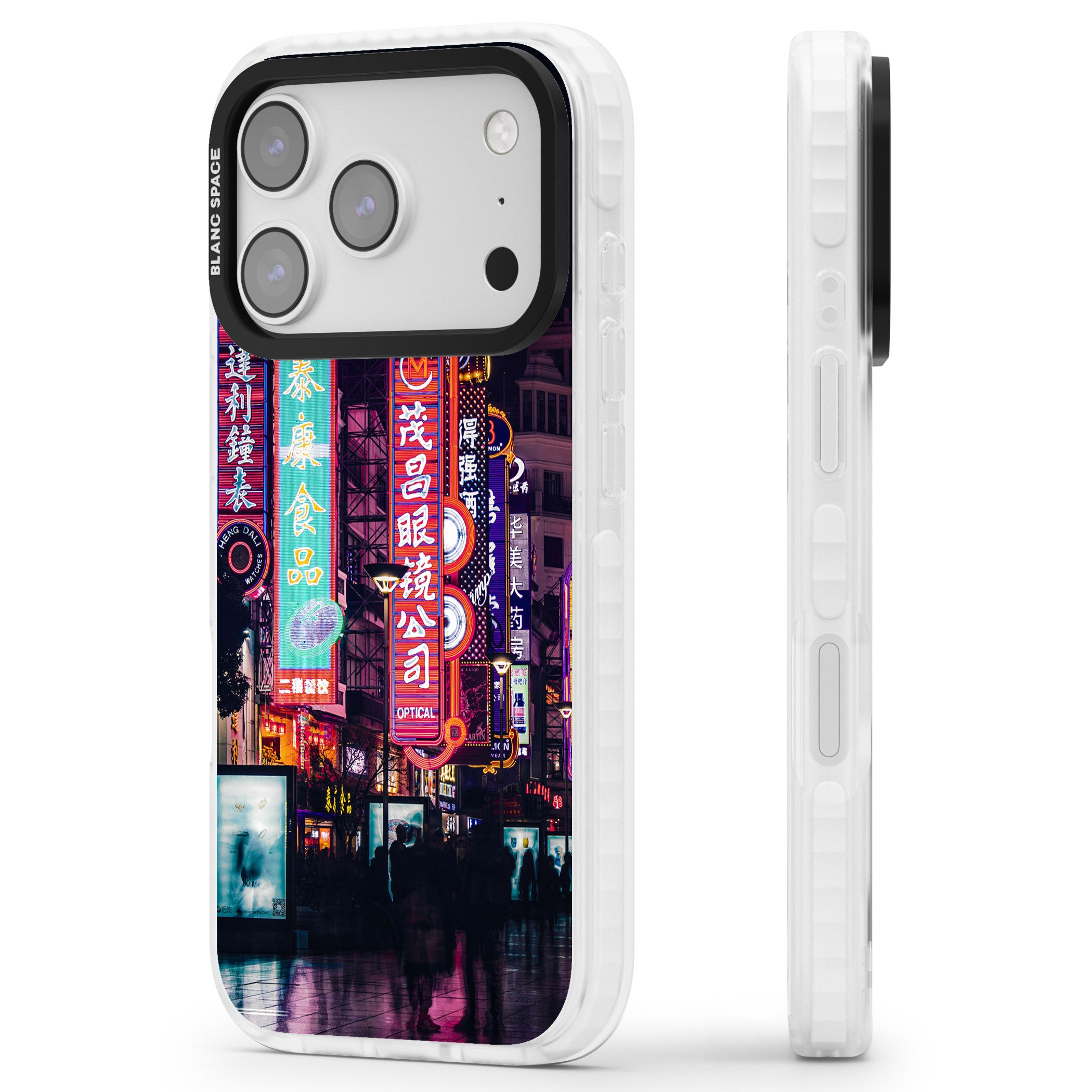 Neon Streets iPhone 17 Pro Max Impact Pro Clear Phone Case Side Profile