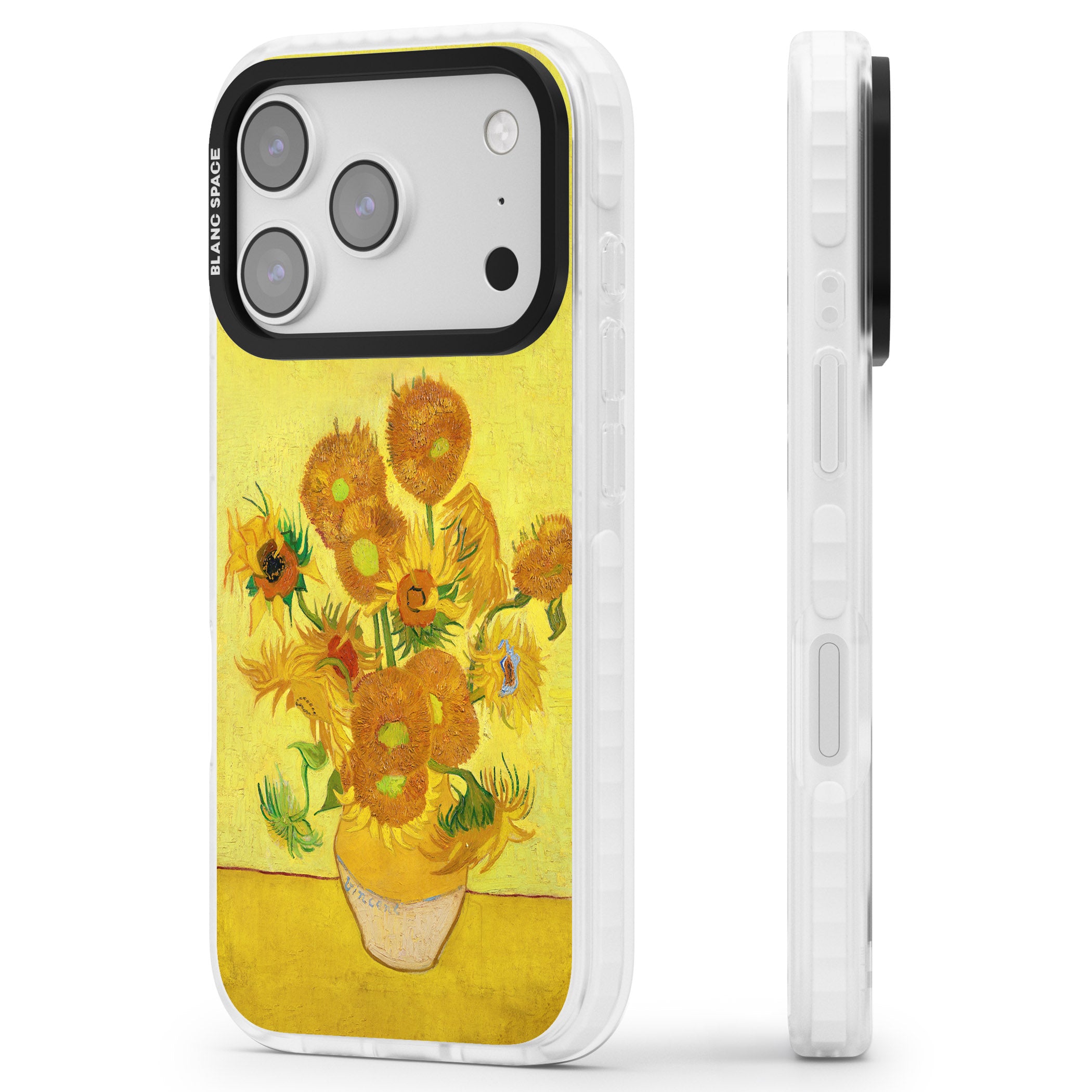 Sunflowers iPhone 17 Pro Max Impact Pro Clear Phone Case Side Profile