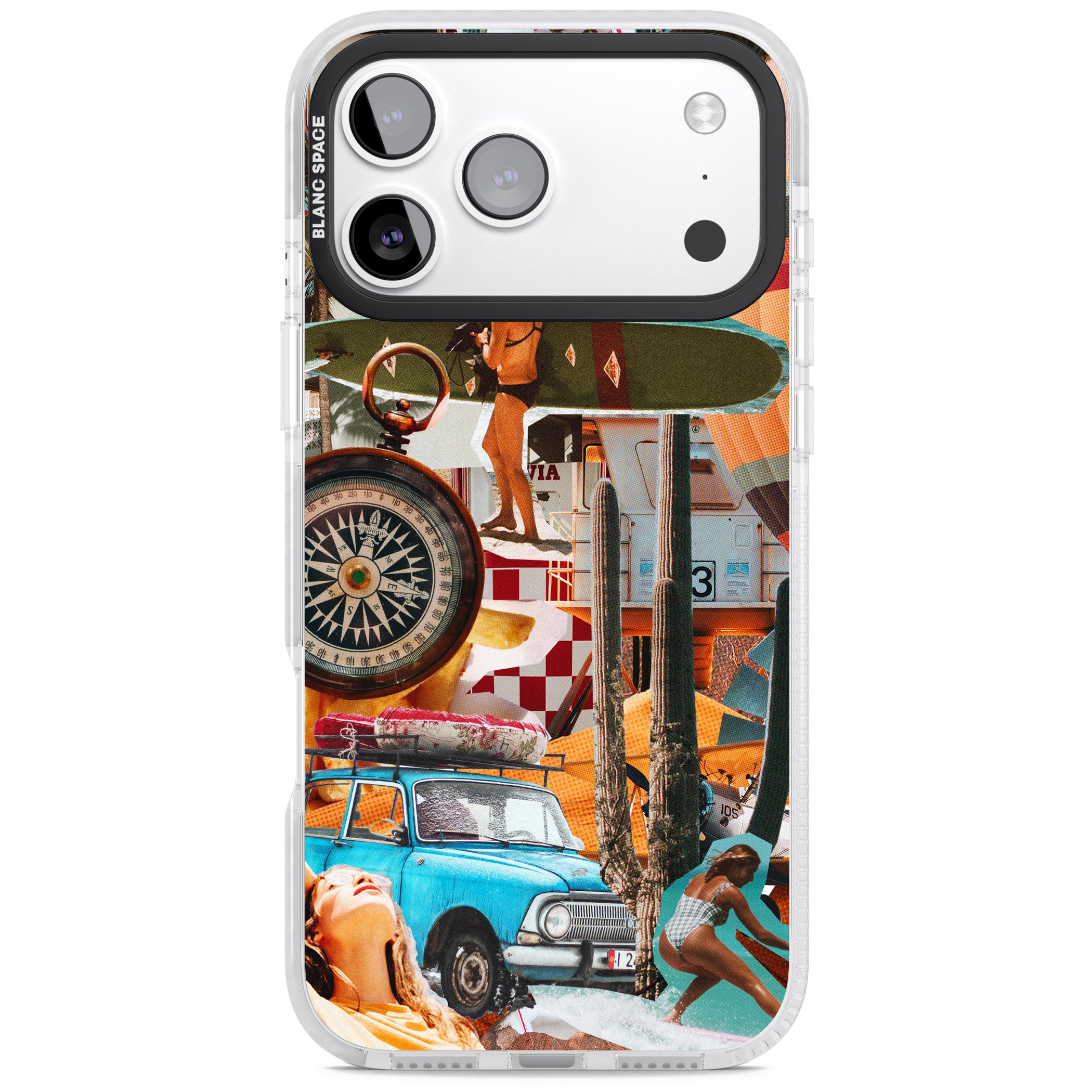 Vintage Collage: Road Trip iPhone 17 Pro Max Impact Pro Clear Phone Case