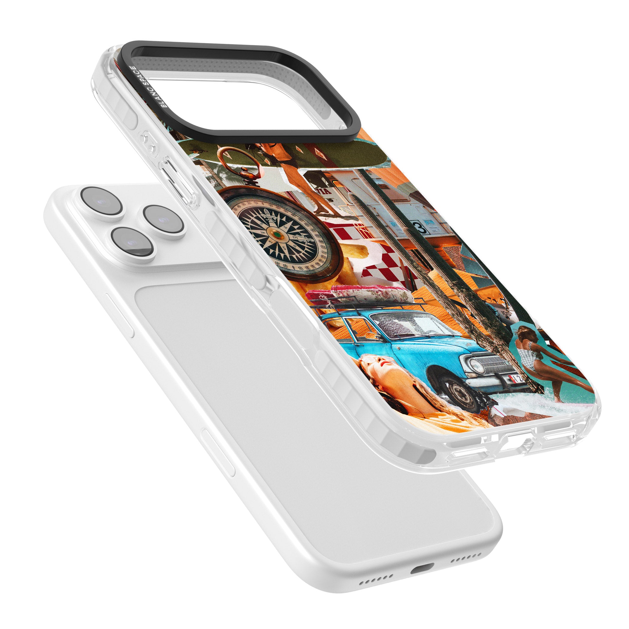 Vintage Collage: Road Trip iPhone 17 Pro Max Impact Pro Clear Phone Case Colours