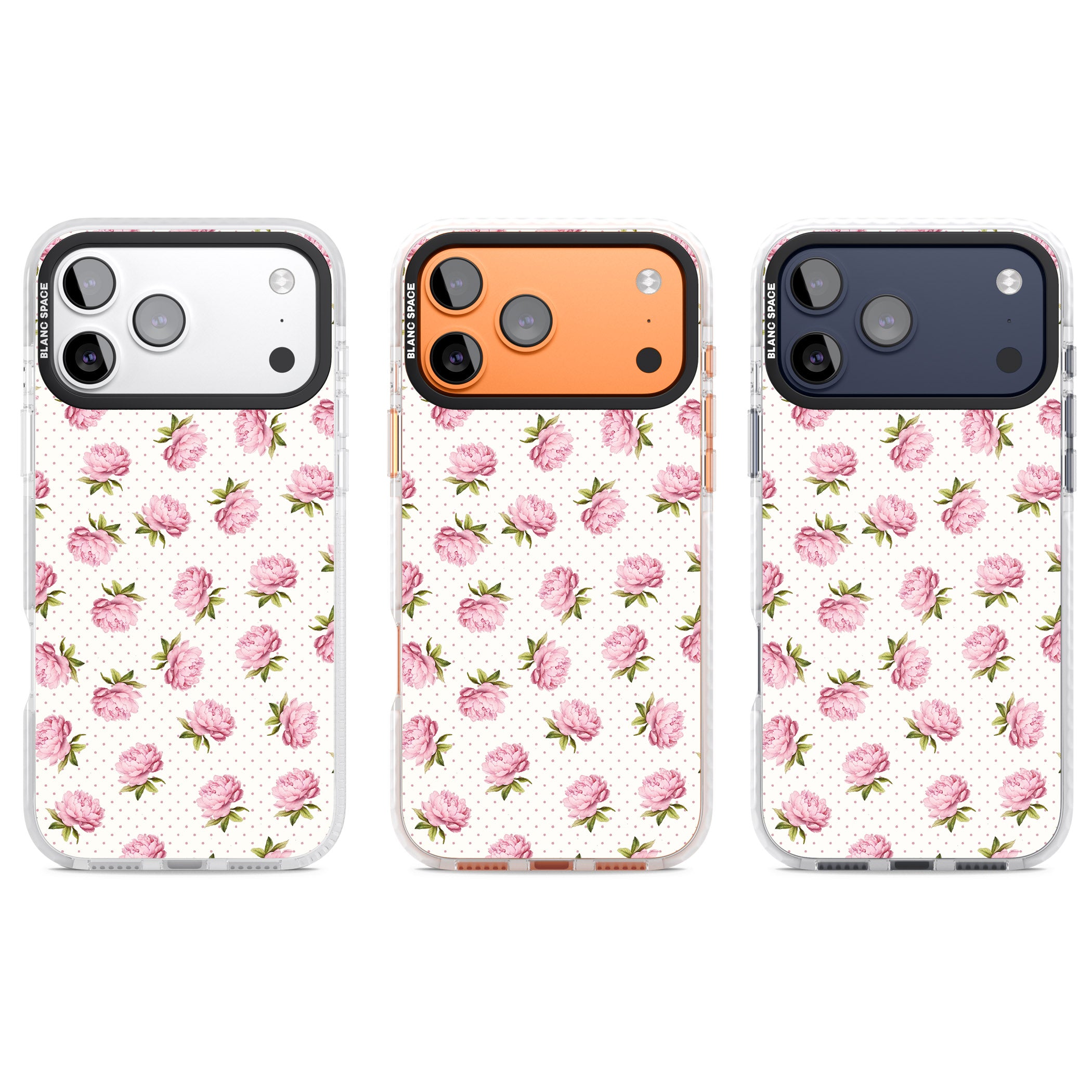 Soft Peonies iPhone 17 Pro Impact Pro Clear Phone Case APT Impact Protection