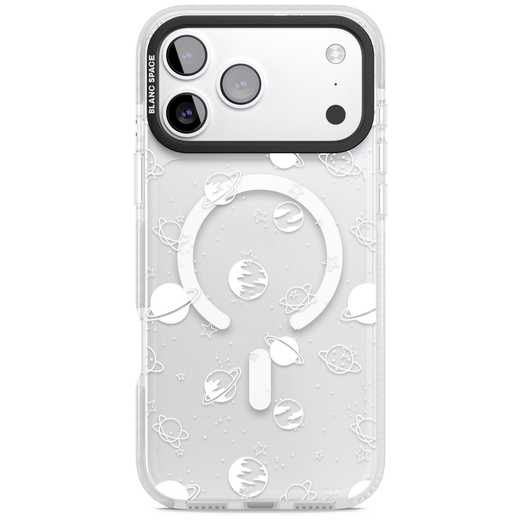Cosmic Black Planet iPhone 17 Pro Max Impact Pro Clear Phone Case