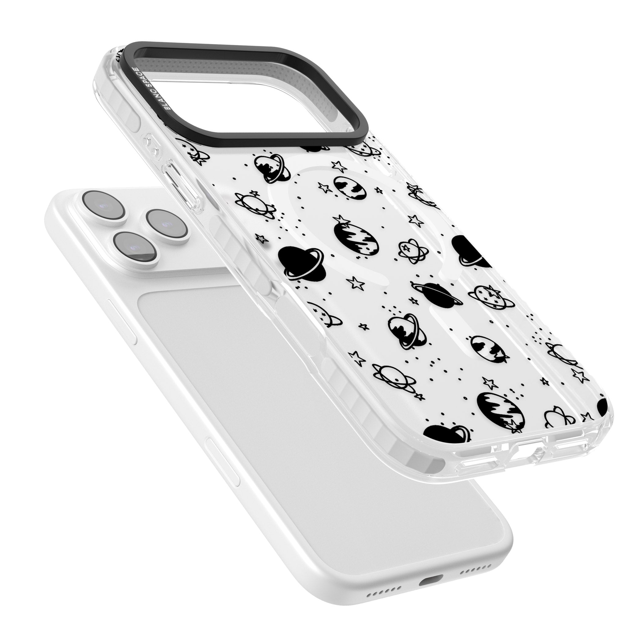 Black Planets iPhone 17 Pro Max Impact Pro Clear Phone Case Colours