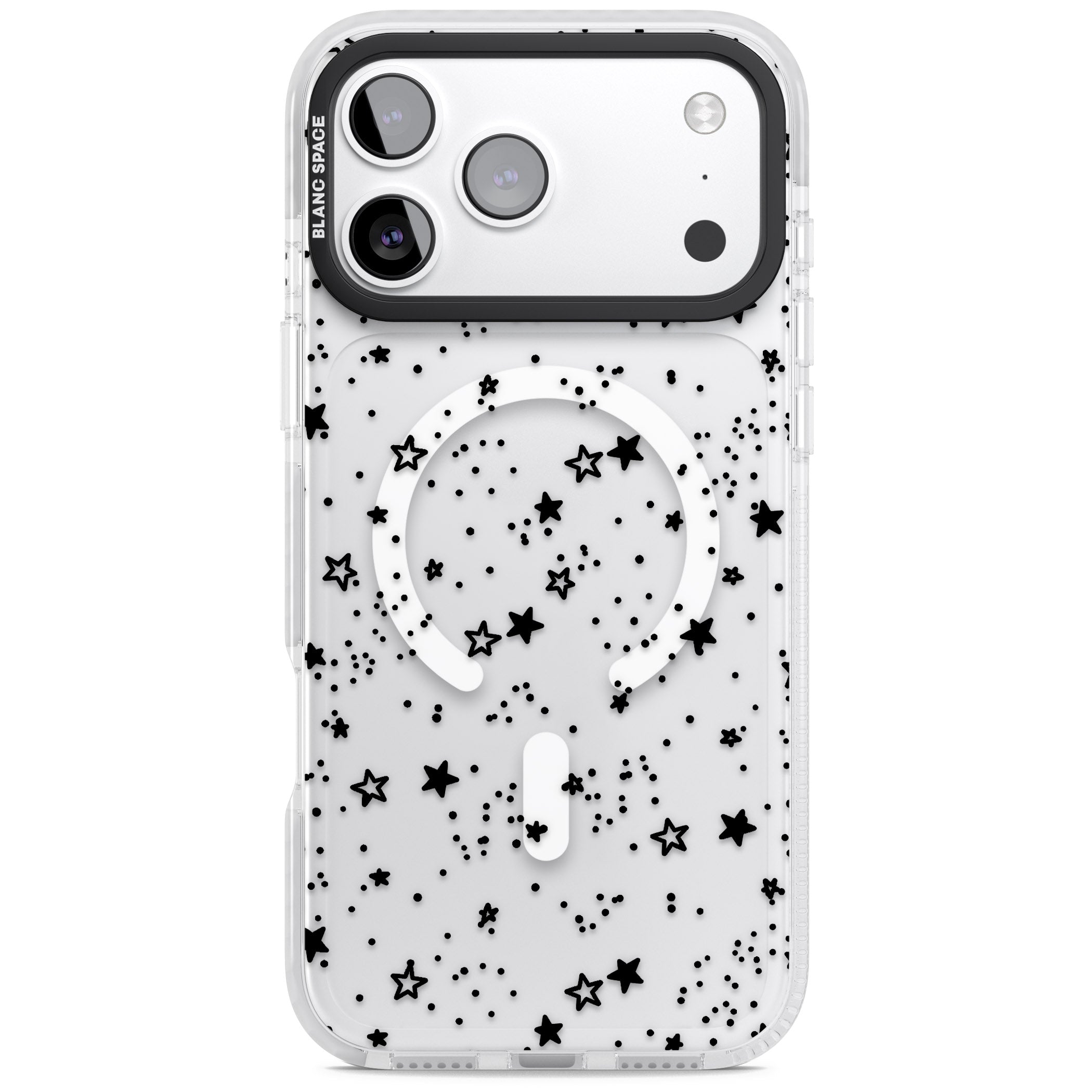 Black Star Speckle iPhone 17 Pro Max Impact Pro Clear Phone Case