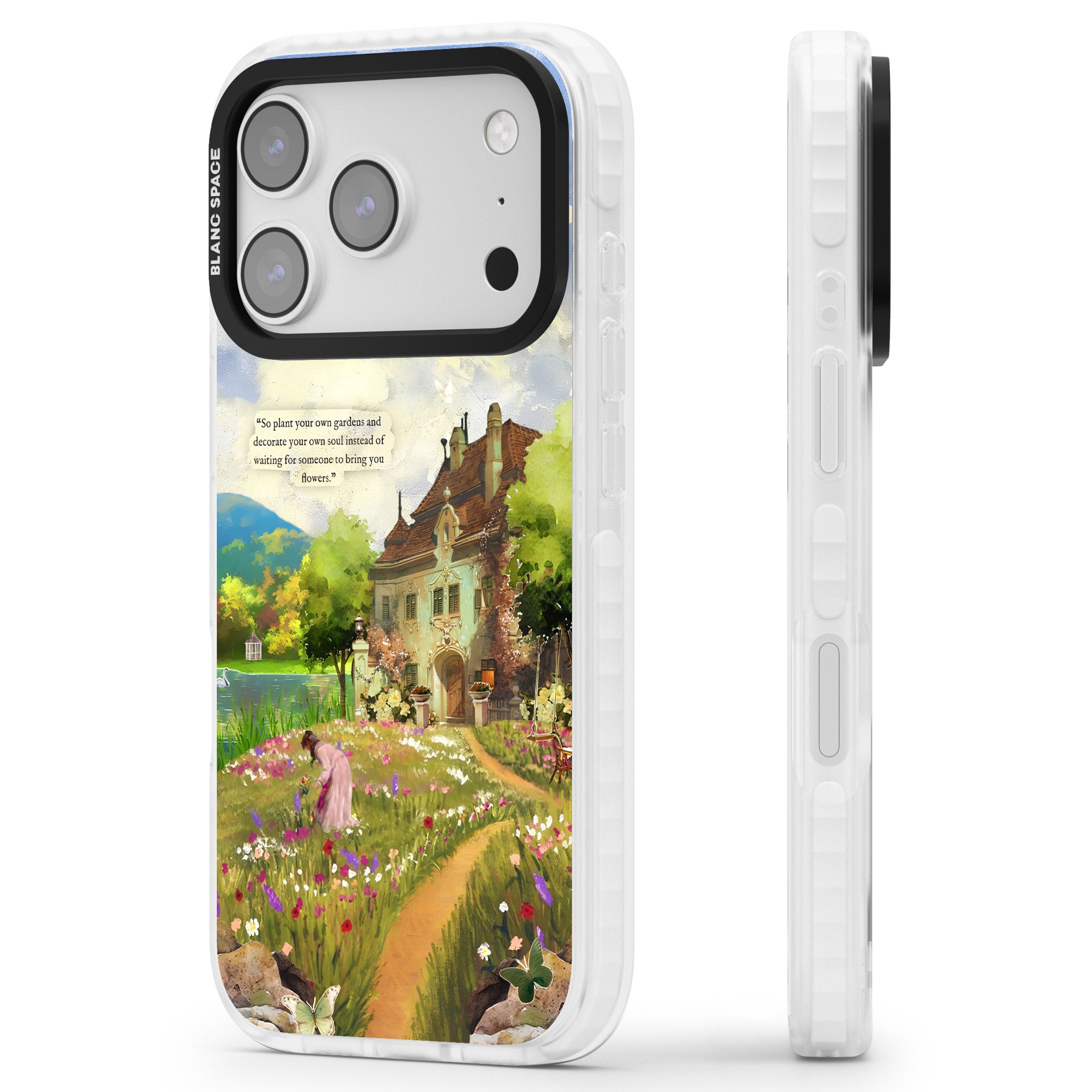 Spring Cottage iPhone 17 Pro Max Impact Pro Clear Phone Case Side Profile