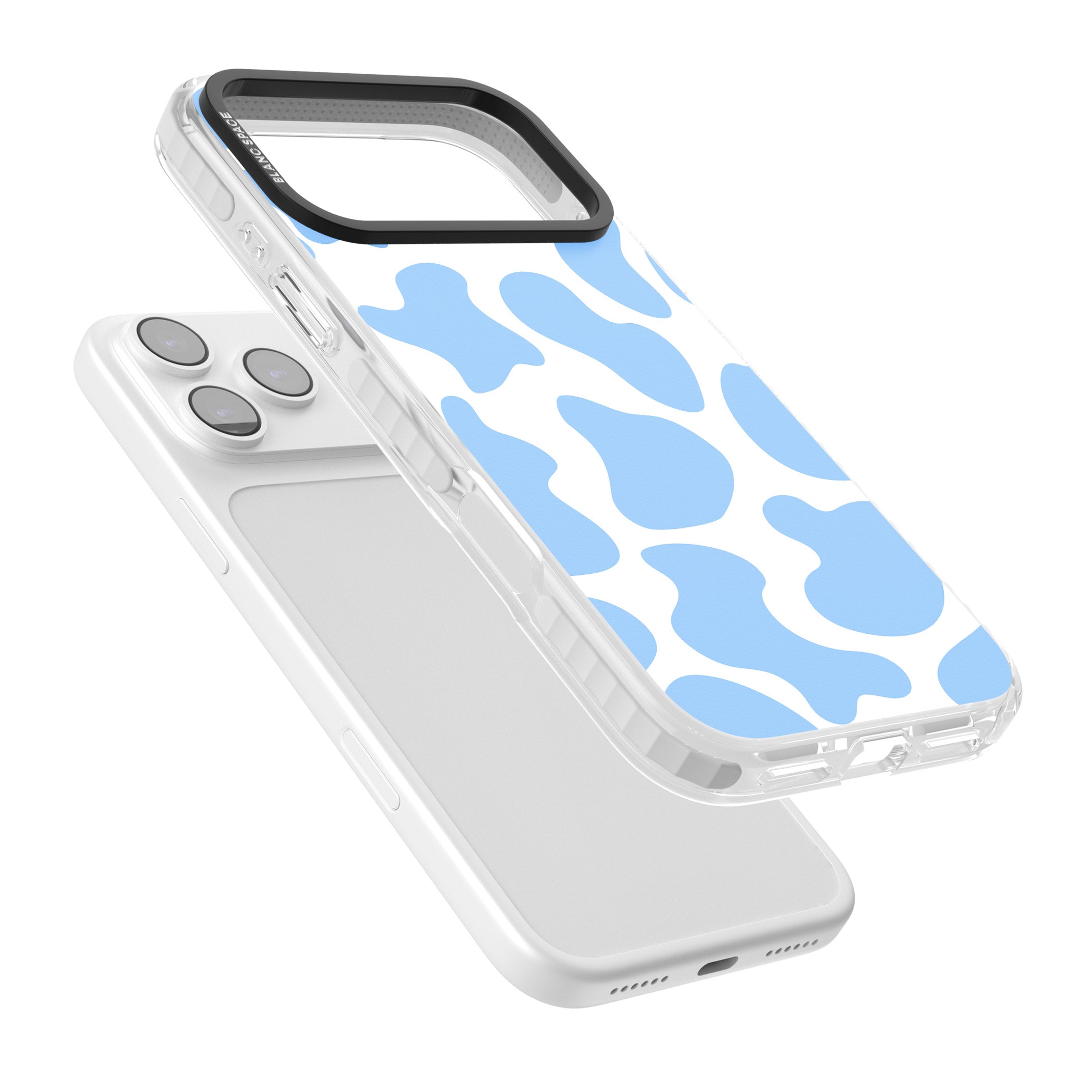 Blue And White Cow Print iPhone 17 Pro Max Impact Pro Clear Phone Case Colours