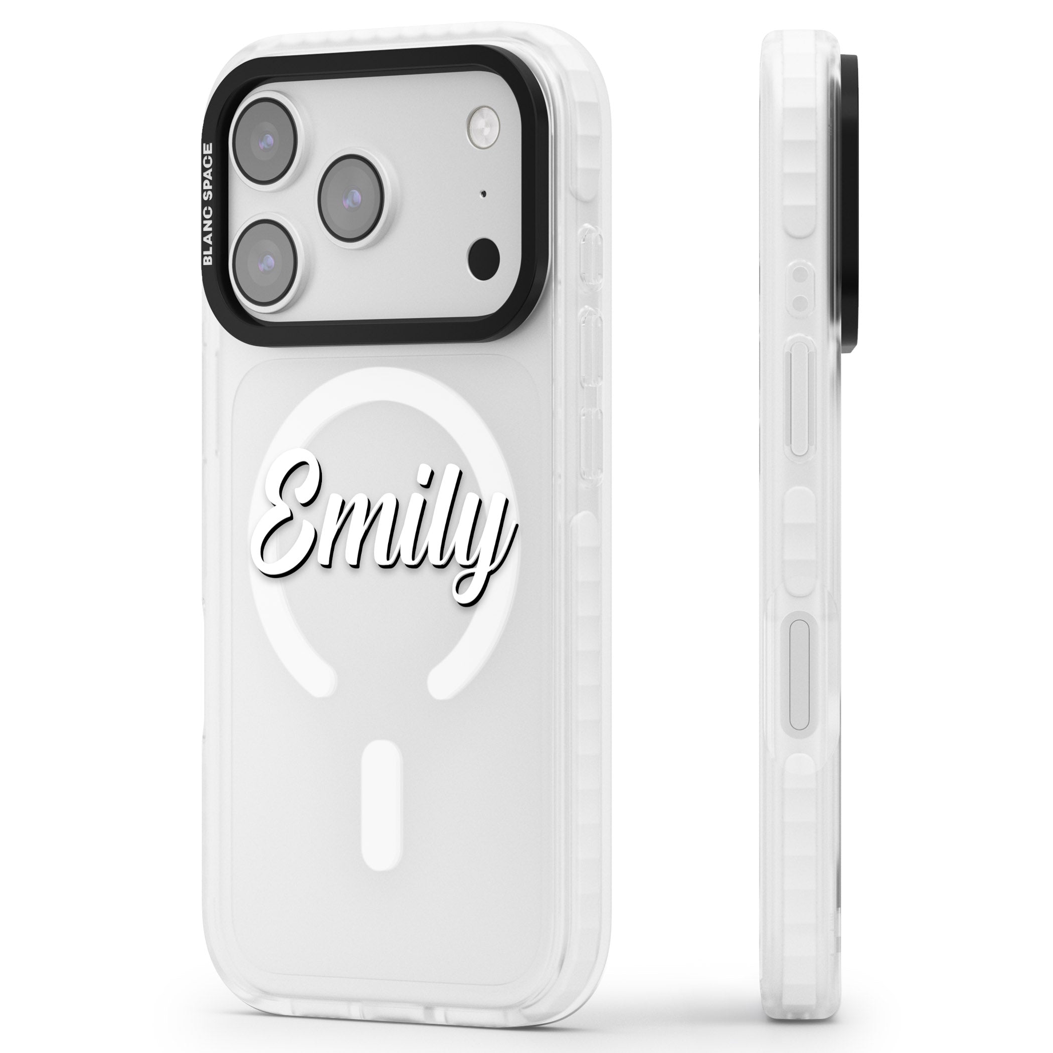 Personalised Cute Name iPhone 17 Pro Max Impact Pro Clear Phone Case Side Profile