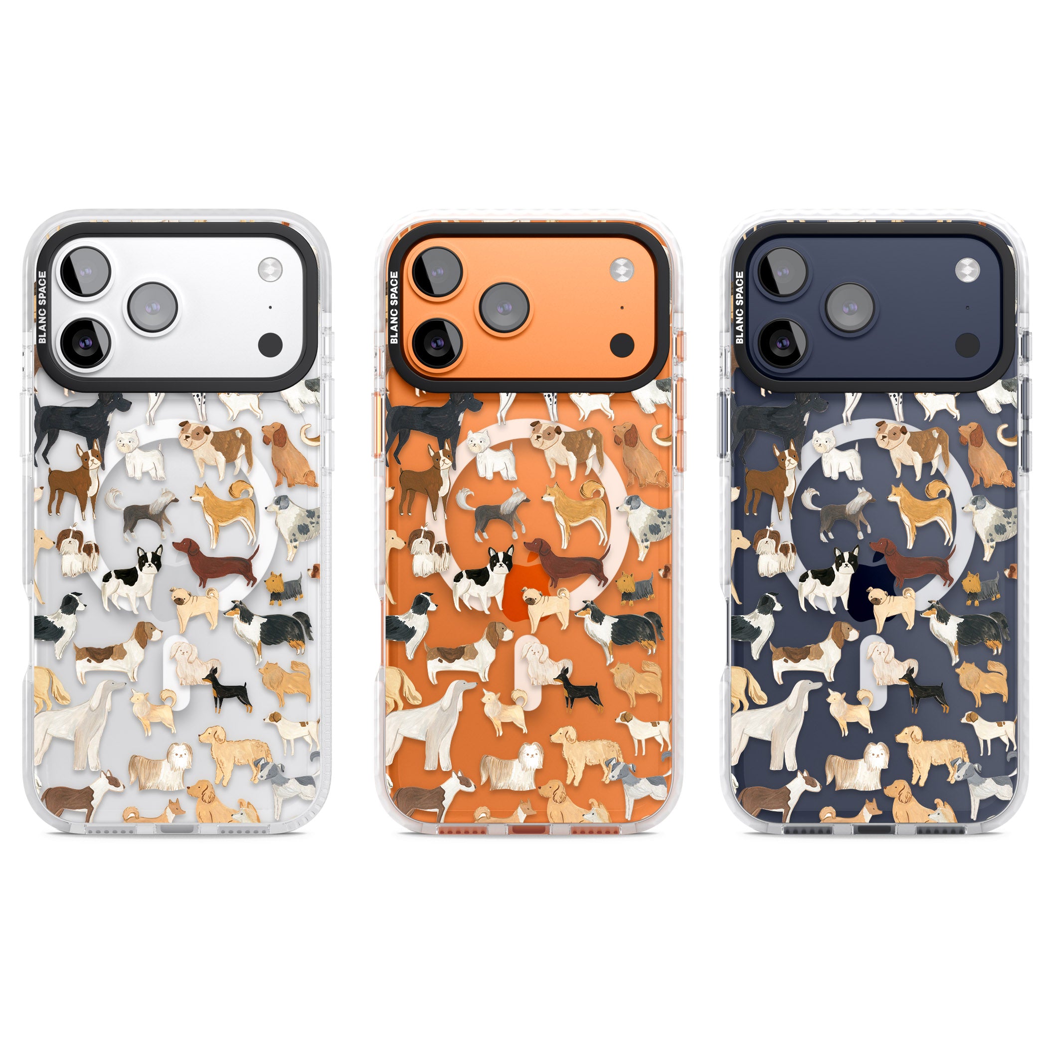 Hand Painted Dogs iPhone 17 Pro Impact Pro Clear Phone Case APT Impact Protection
