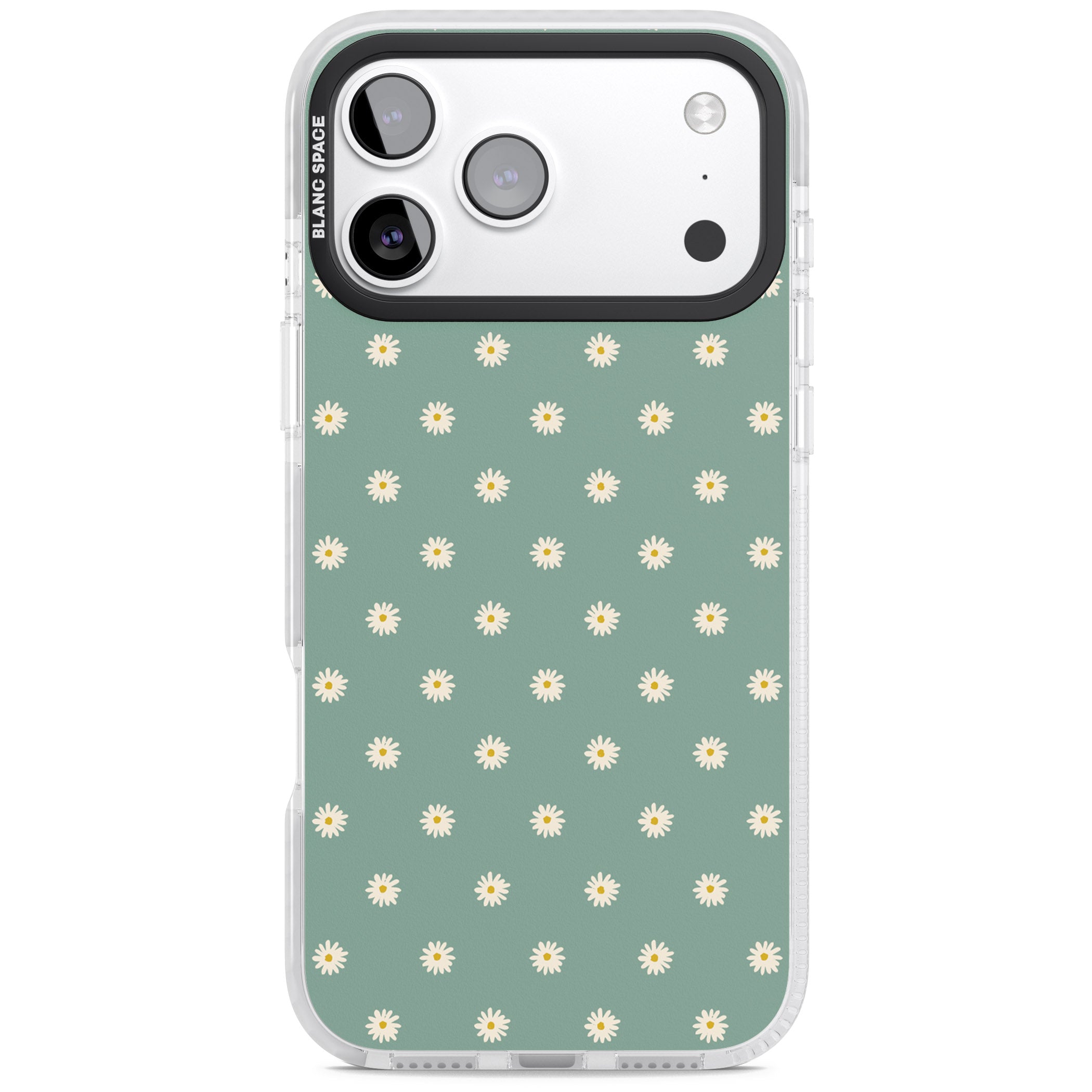 Sage Daisy Floral iPhone 17 Pro Max Impact Pro Clear Phone Case