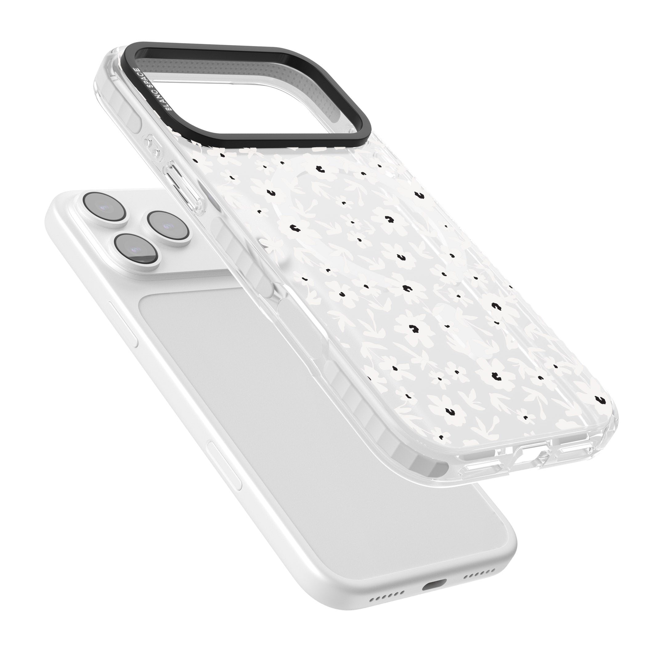 Monochrome Floral iPhone 17 Pro Max Impact Pro Clear Phone Case Colours
