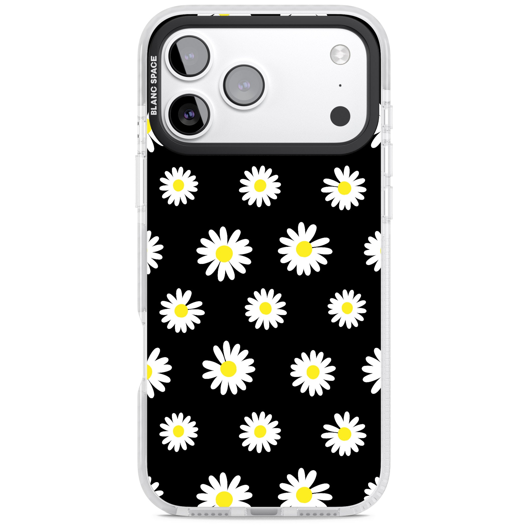 Personalised Chic Daisy Pattern iPhone 17 Pro Max Impact Pro Clear Phone Case