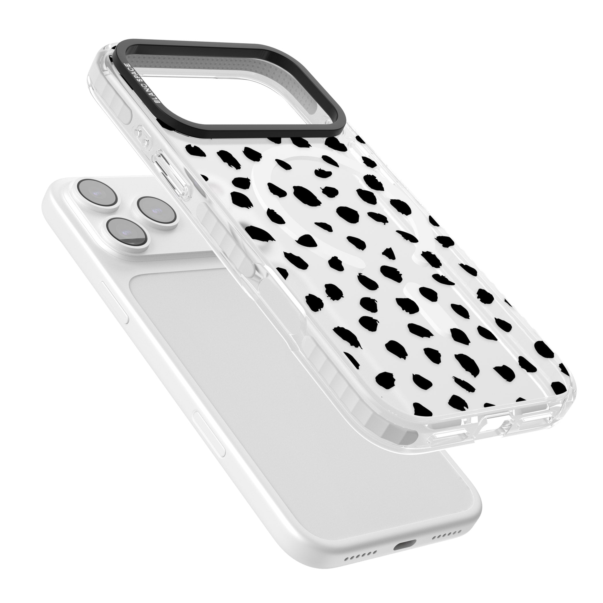 Black Dalmatian Polka Dot iPhone 17 Pro Max Impact Pro Clear Phone Case Colours