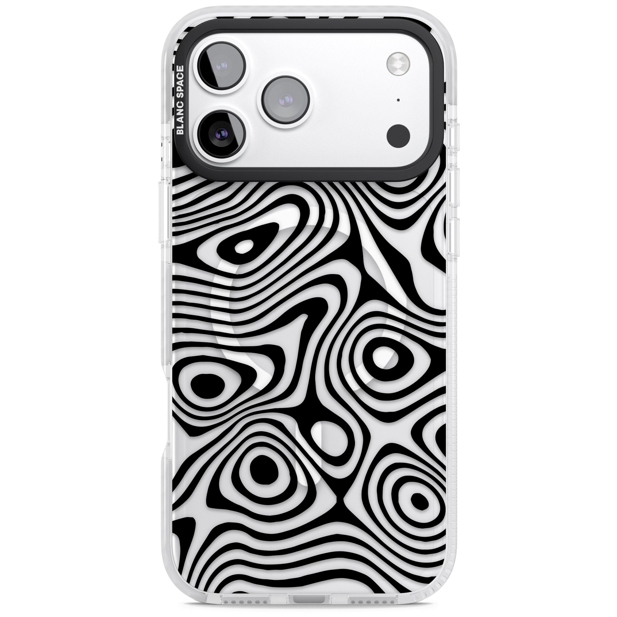 Dark Topographic Map iPhone 17 Pro Max Impact Pro Clear Phone Case
