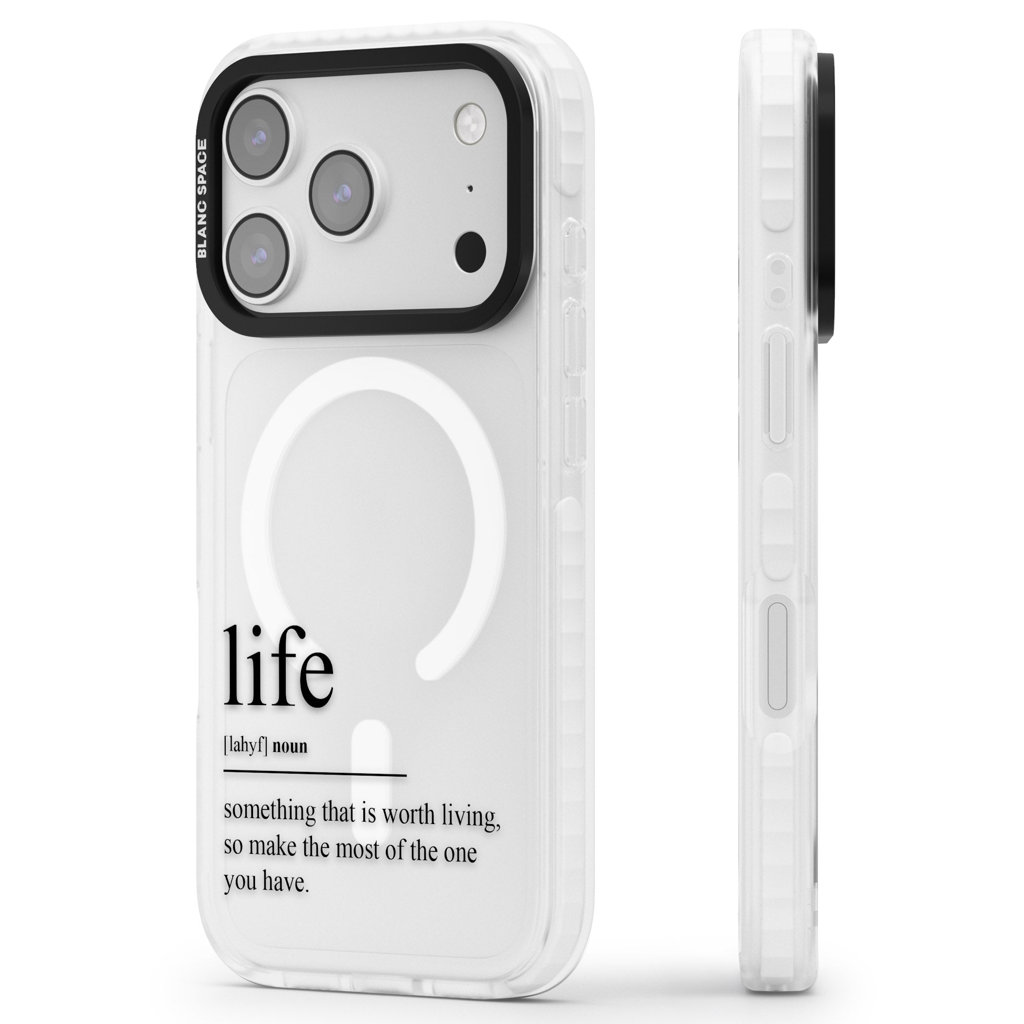 Life iPhone 17 Pro Max Impact Pro Clear Phone Case Side Profile