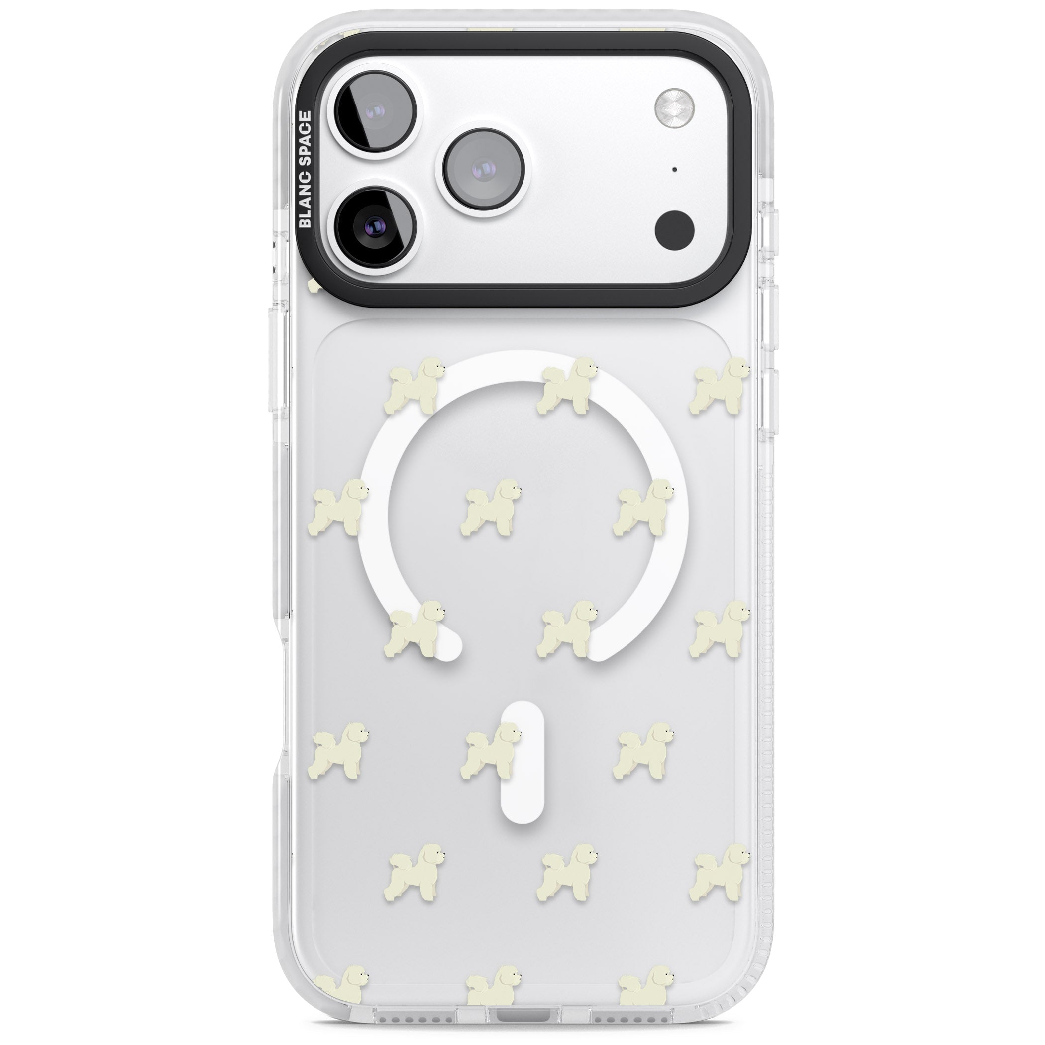 Bichon Frise Pattern iPhone 17 Pro Max Impact Pro Clear Phone Case
