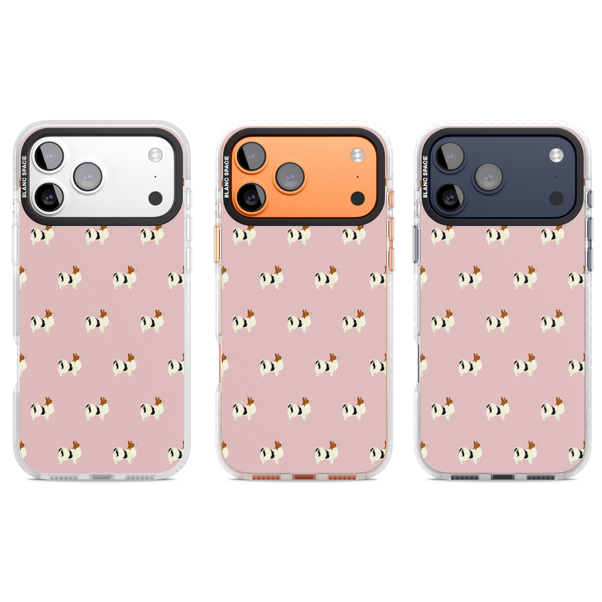 Papillon Dog Pattern iPhone 17 Pro Impact Pro Clear Phone Case APT Impact Protection