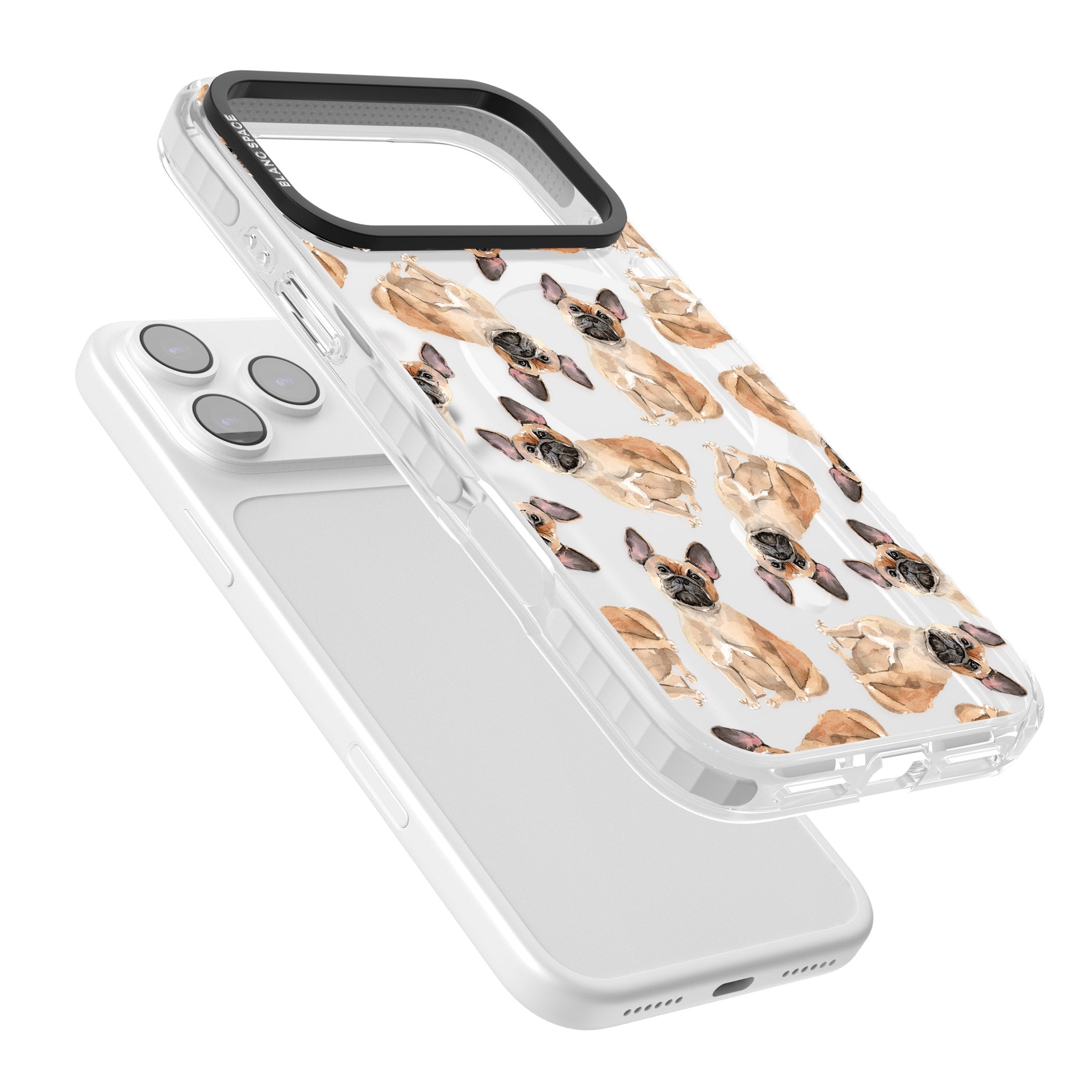 French Bulldog Watercolour Pattern iPhone 17 Pro Max Impact Pro Clear Phone Case Colours