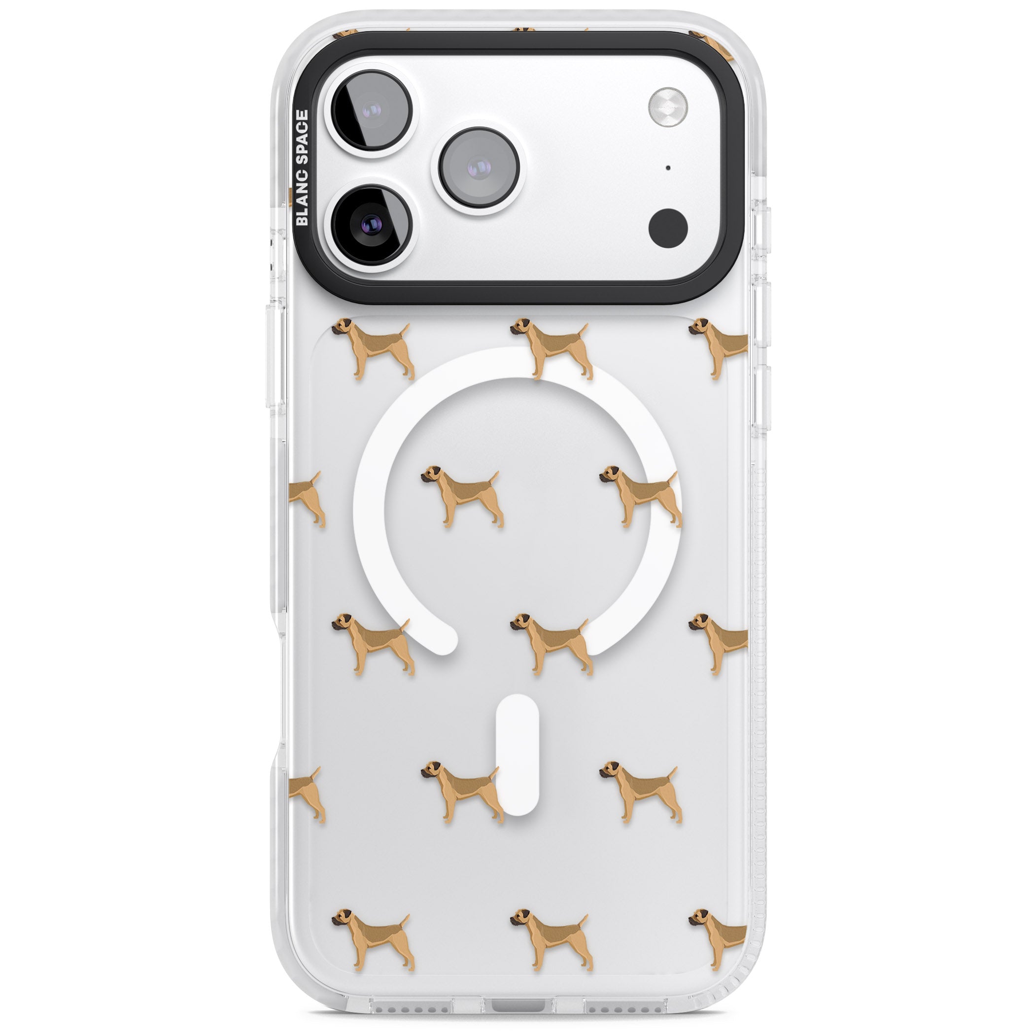 Border Terrier Dog Pattern iPhone 17 Pro Max Impact Pro Clear Phone Case