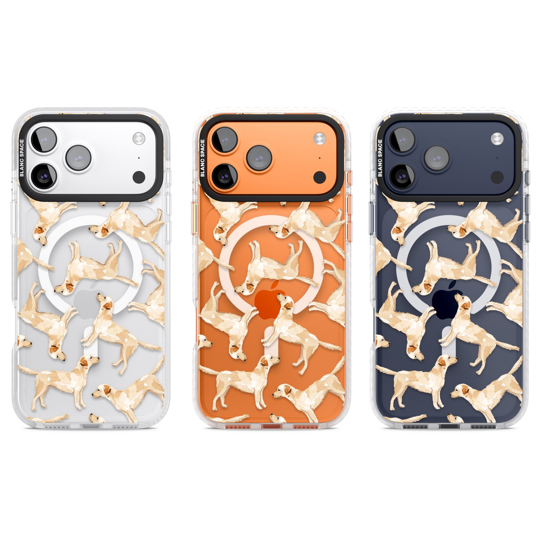 Yellow Labrador Watercolour Dog Pattern iPhone 17 Pro Impact Pro Clear Phone Case APT Impact Protection