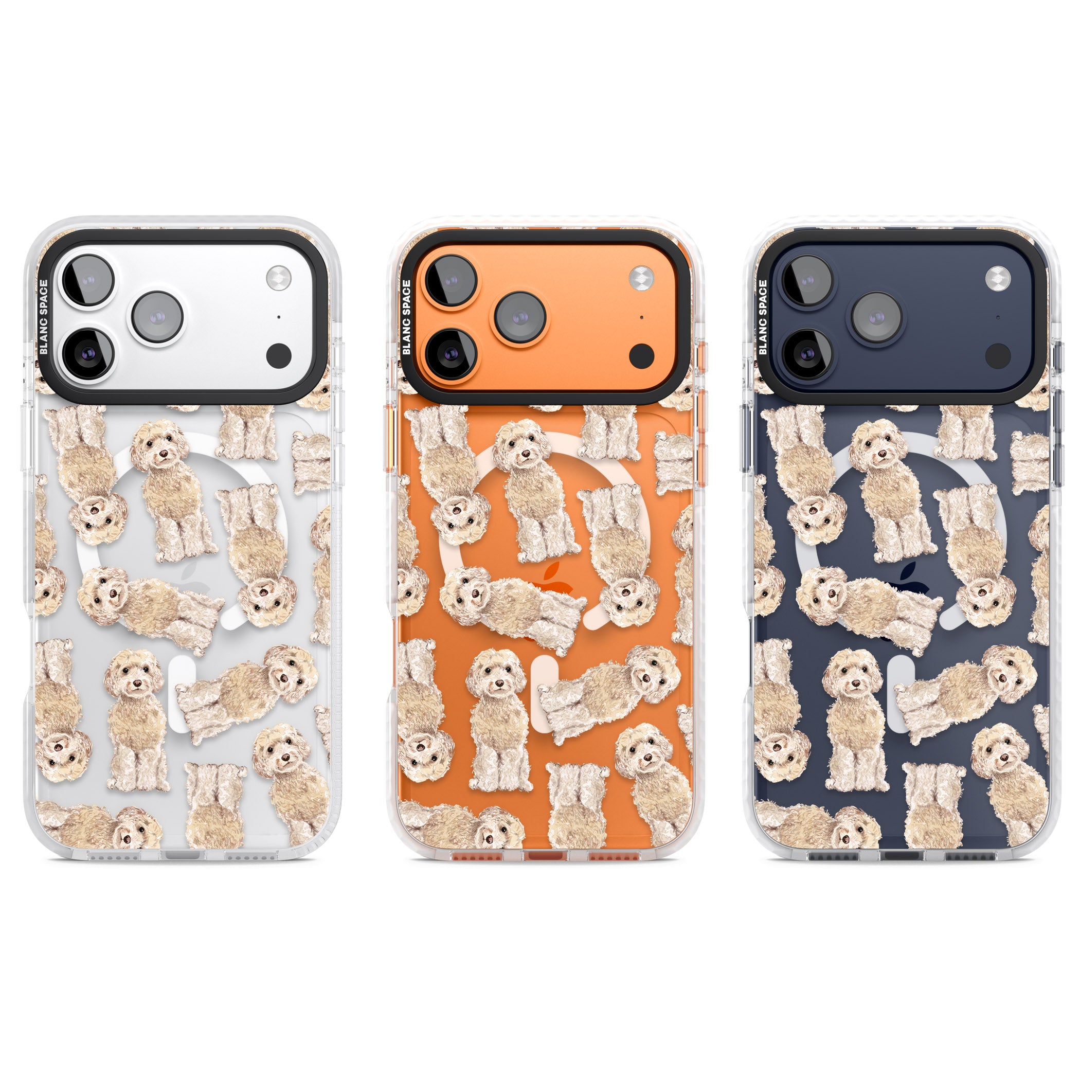 Cockapoo Patterned iPhone 17 Pro Impact Pro Clear Phone Case APT Impact Protection