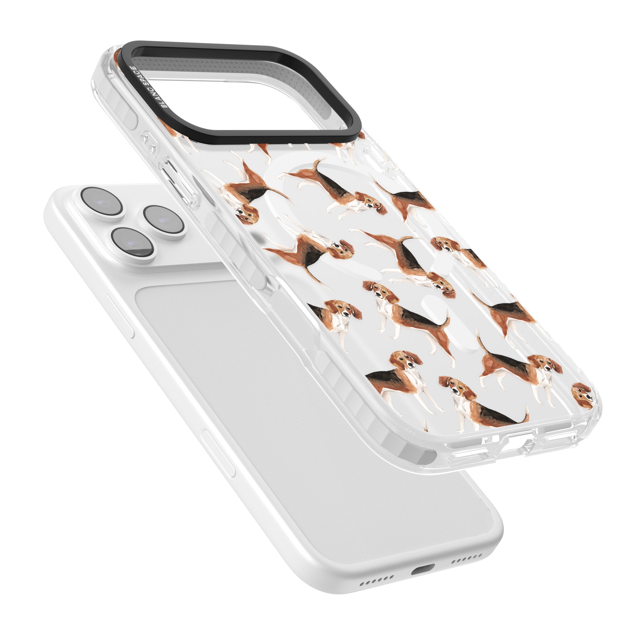 Beagle Watercolor Pattern iPhone 17 Pro Max Impact Pro Clear Phone Case Colours