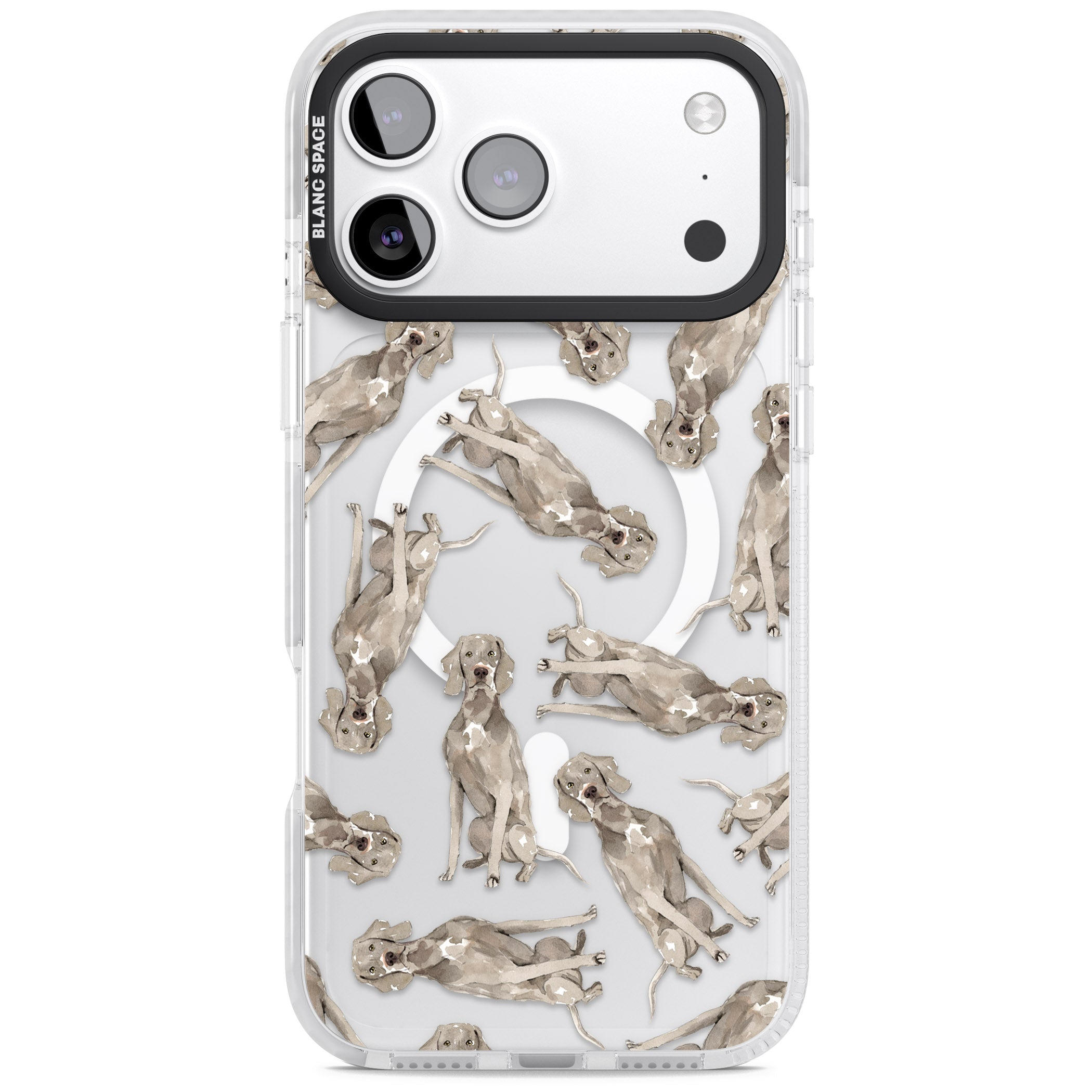 Weimaraner Watercolor Dog iPhone 17 Pro Impact Pro Clear Phone Case