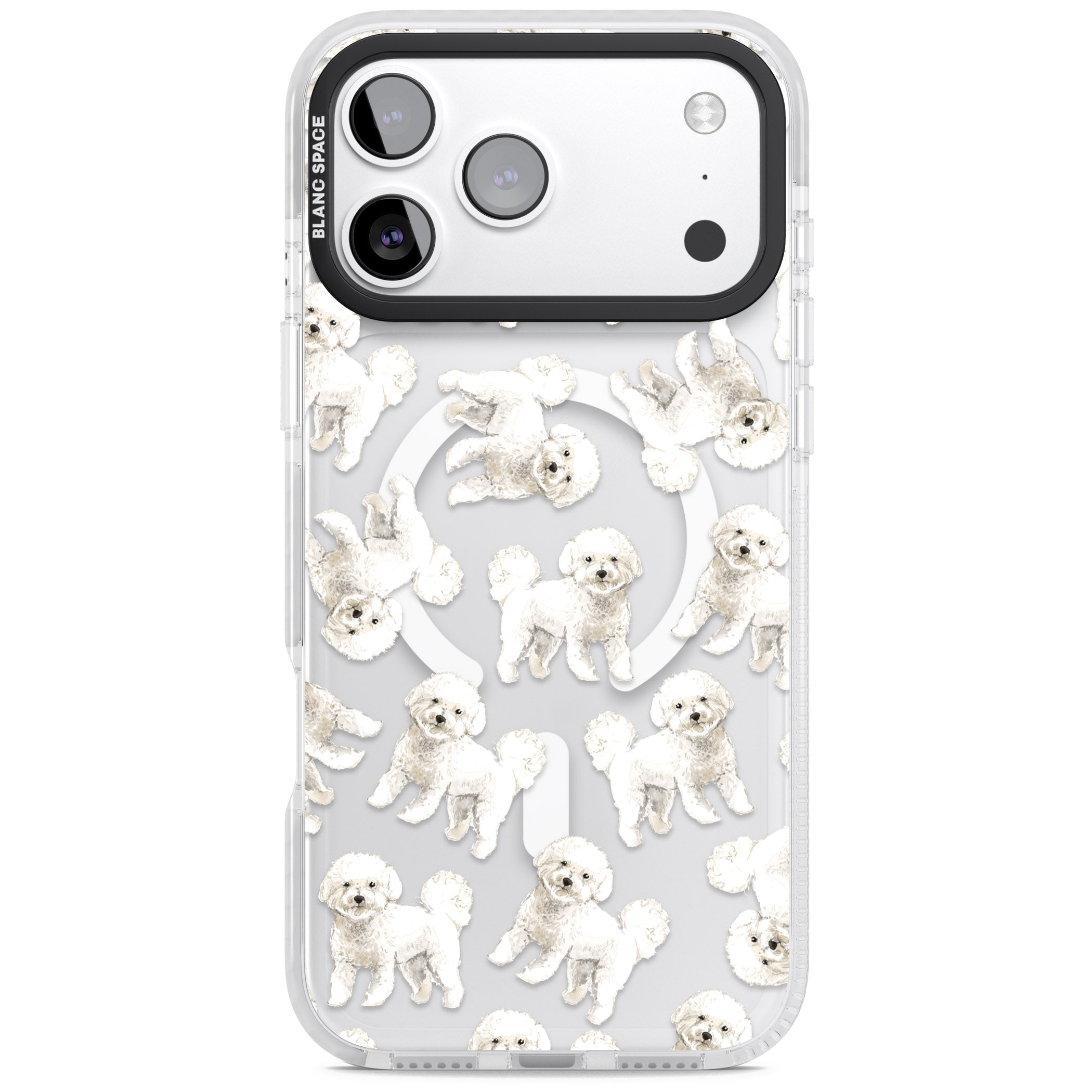 Bichon Frise Watercolor iPhone 17 Pro Max Impact Pro Clear Phone Case