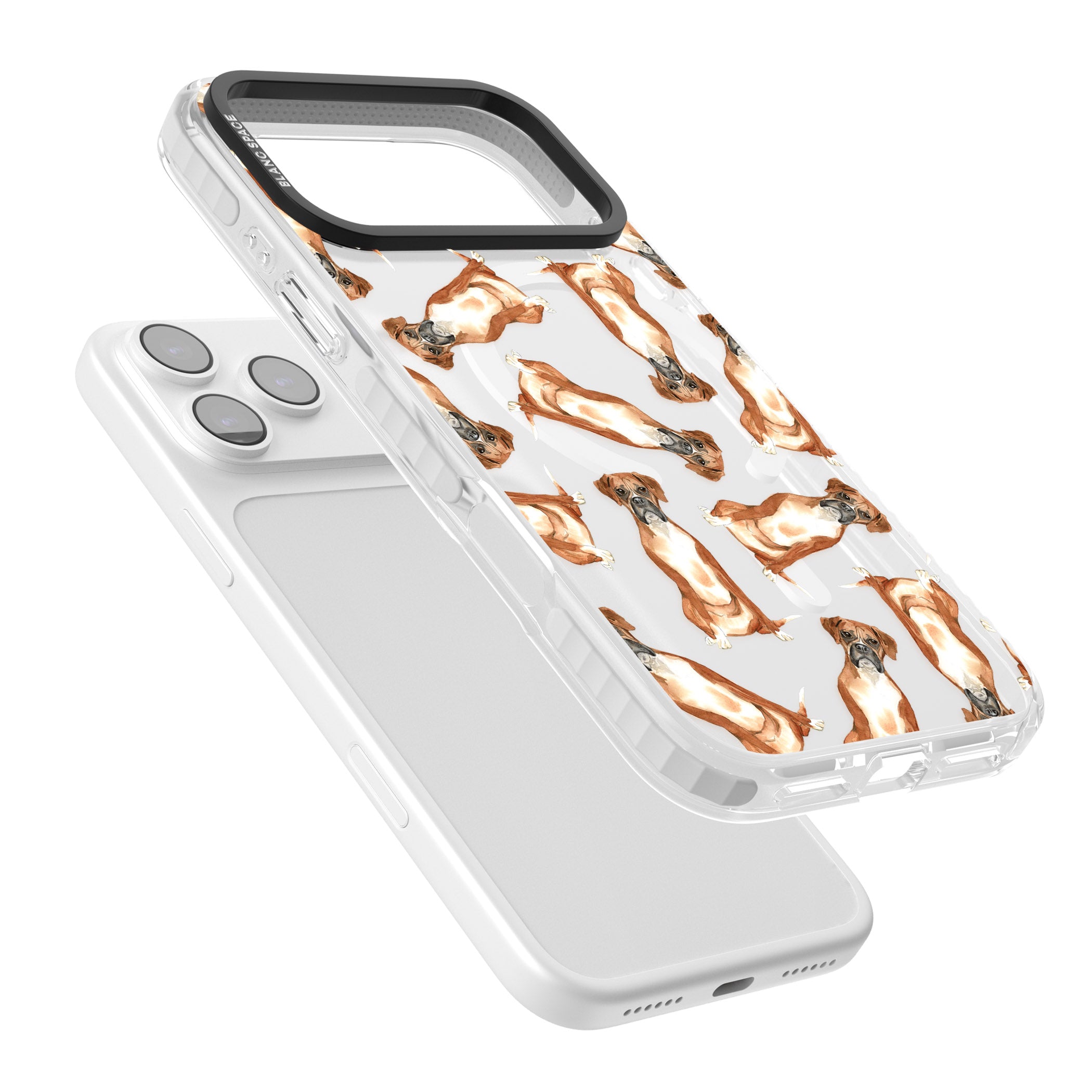 Boxer Watercolor Dog Pattern iPhone 17 Pro Max Impact Pro Clear Phone Case Colours