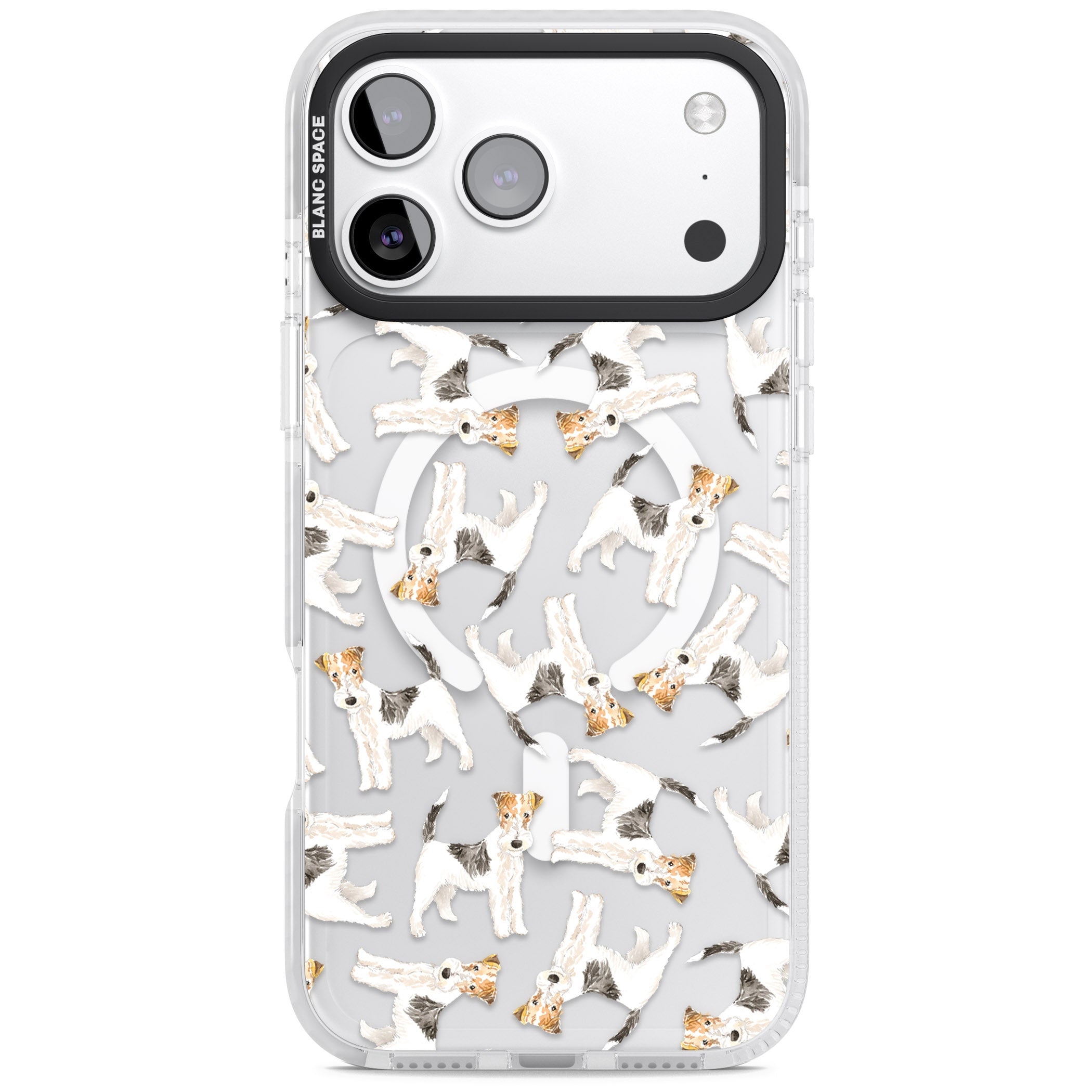 Wire Haired Fox Terrier Dog Pattern iPhone 17 Pro Max Impact Pro Clear Phone Case