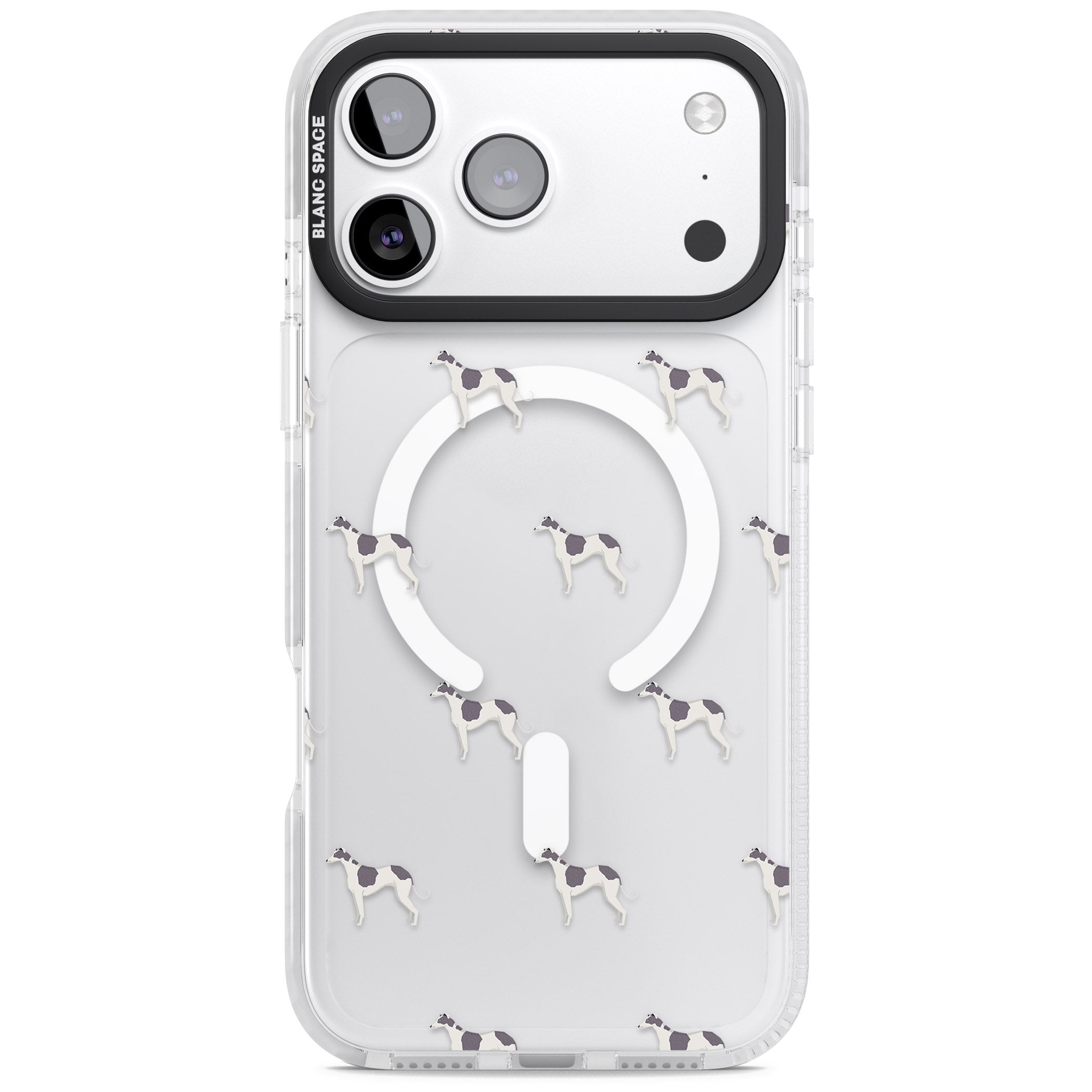 Greyhound Pattern iPhone 17 Pro Max Impact Pro Clear Phone Case